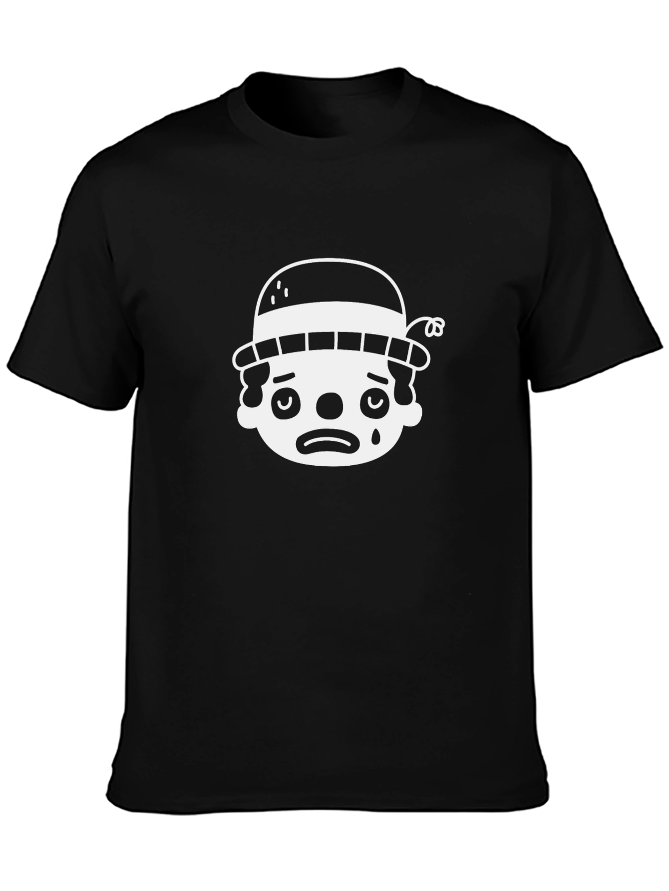 Sad Clown Graphic Tee - Black Cotton T-Shirt