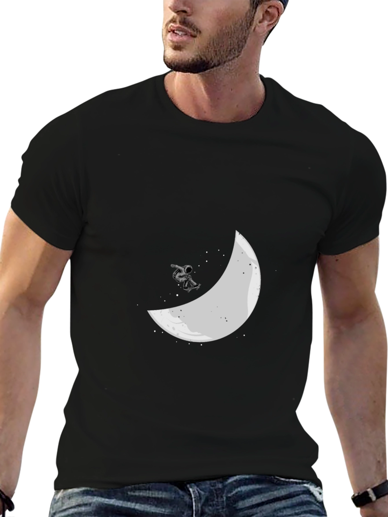 Astronaut Moon Skateboard T-Shirt