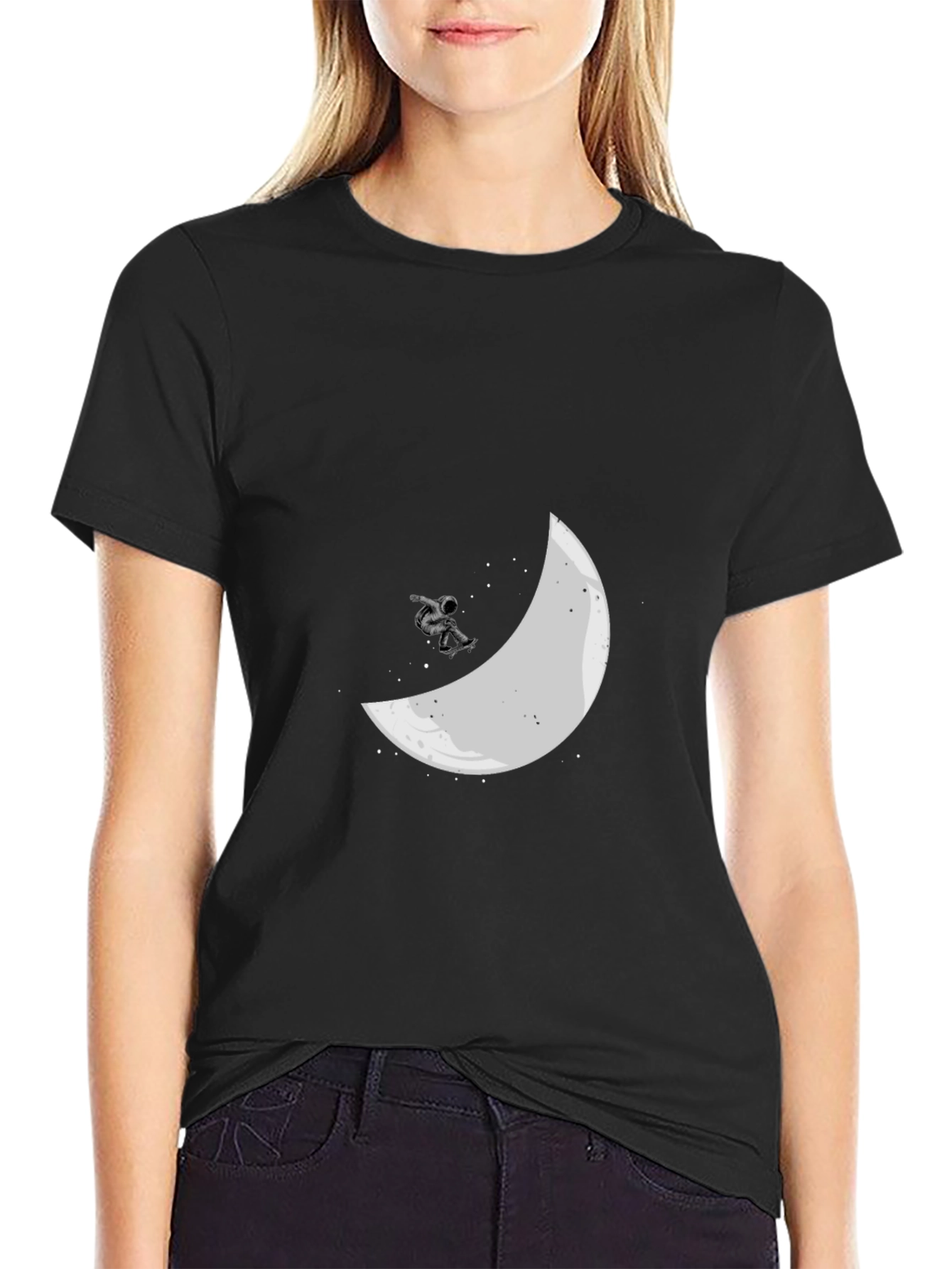 Astronaut Moon Skateboard T-Shirt