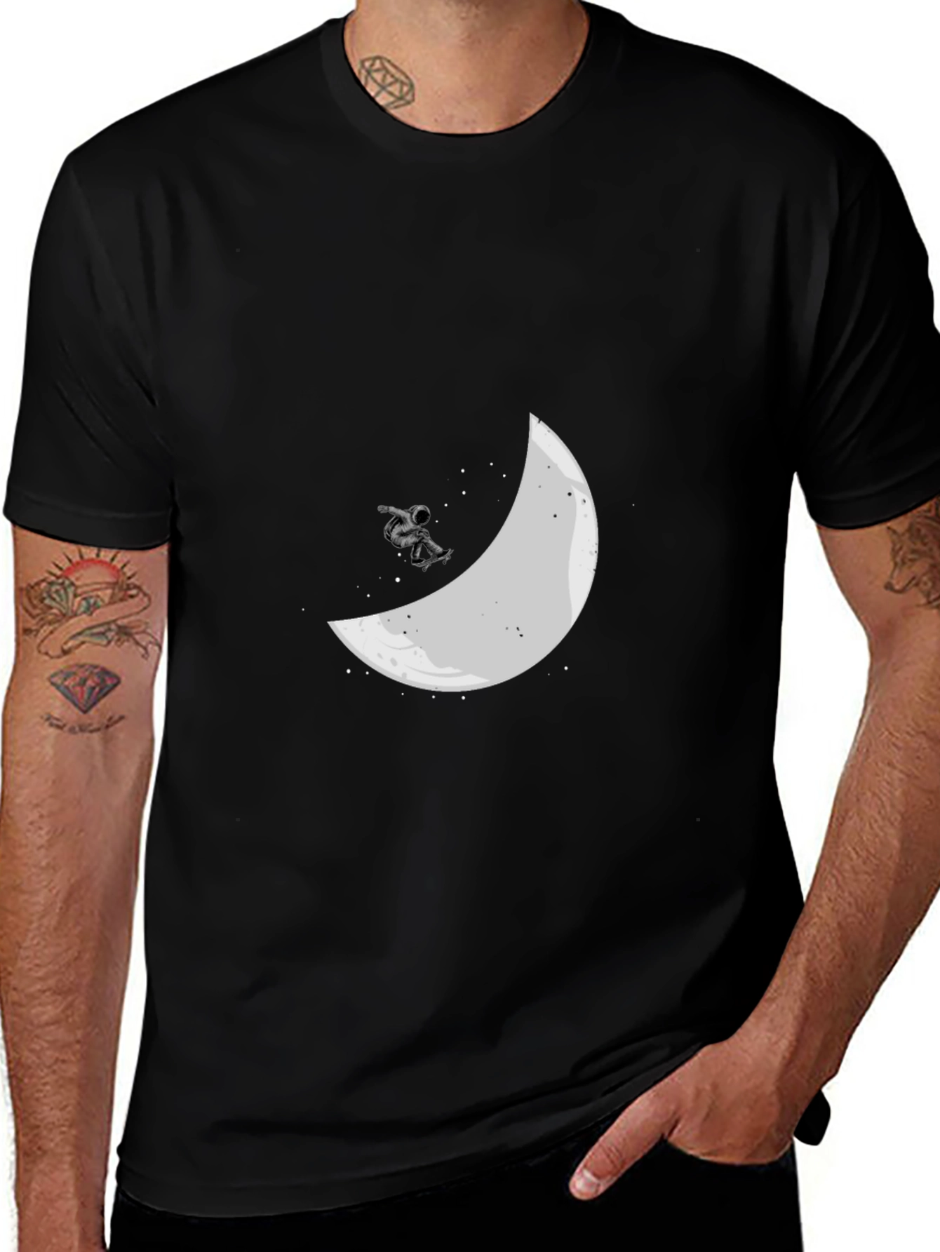 Astronaut Moon Skateboard T-Shirt