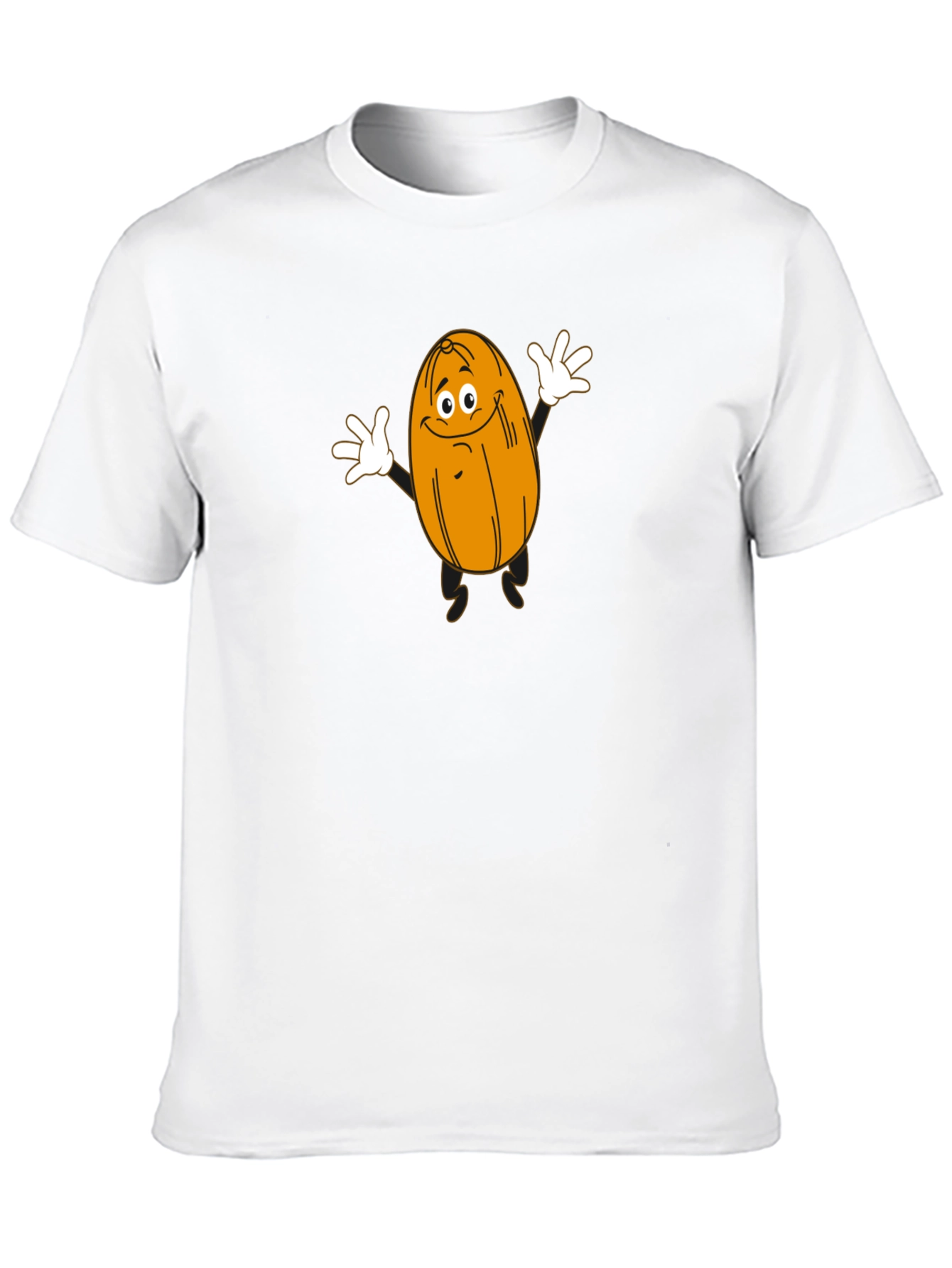 Funny Cartoon Date Fruit Black T-Shirt