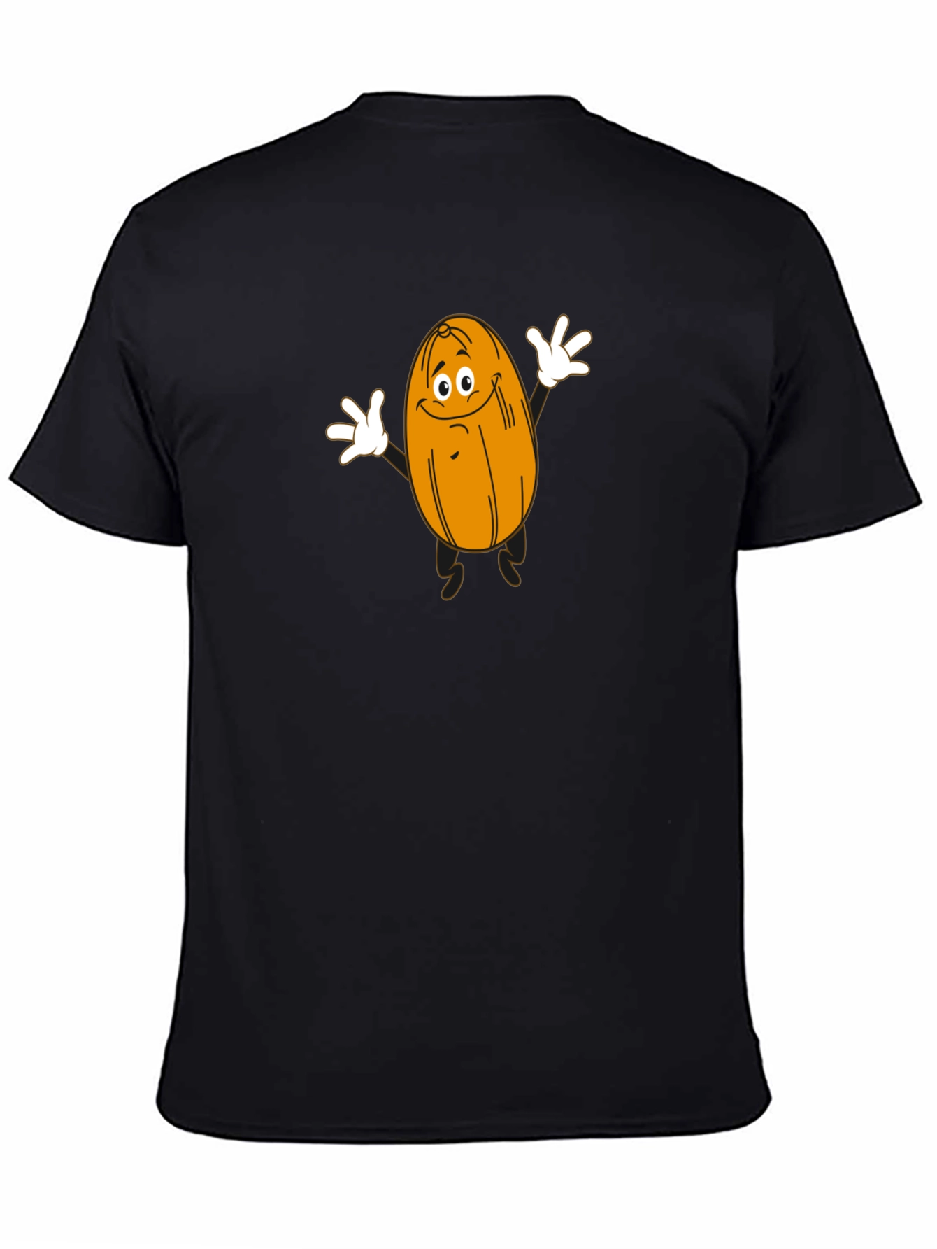 Funny Cartoon Date Fruit Black T-Shirt