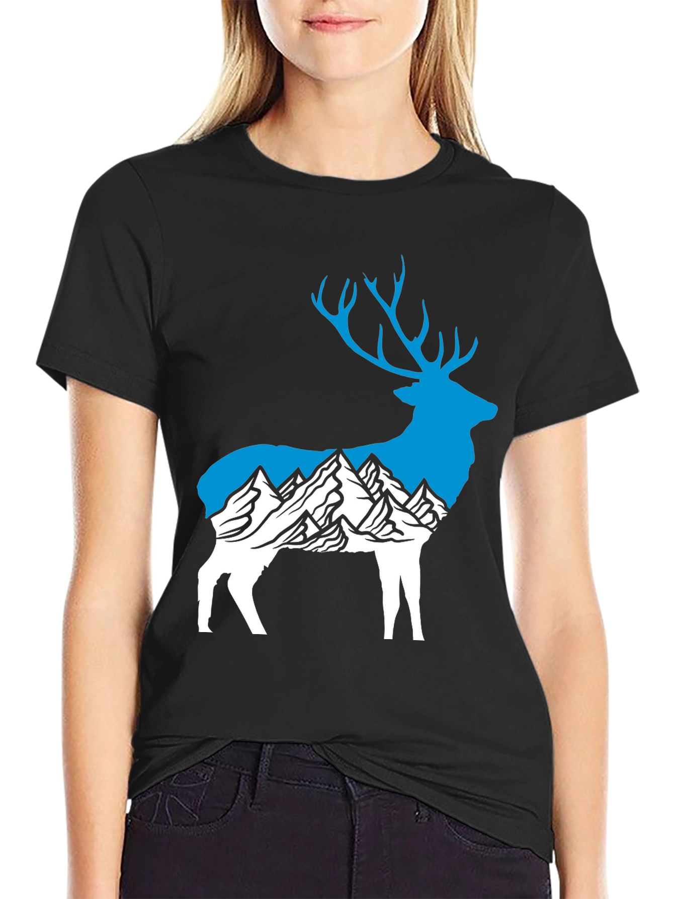 Deer Mountain Graphic T-Shirt - Black
