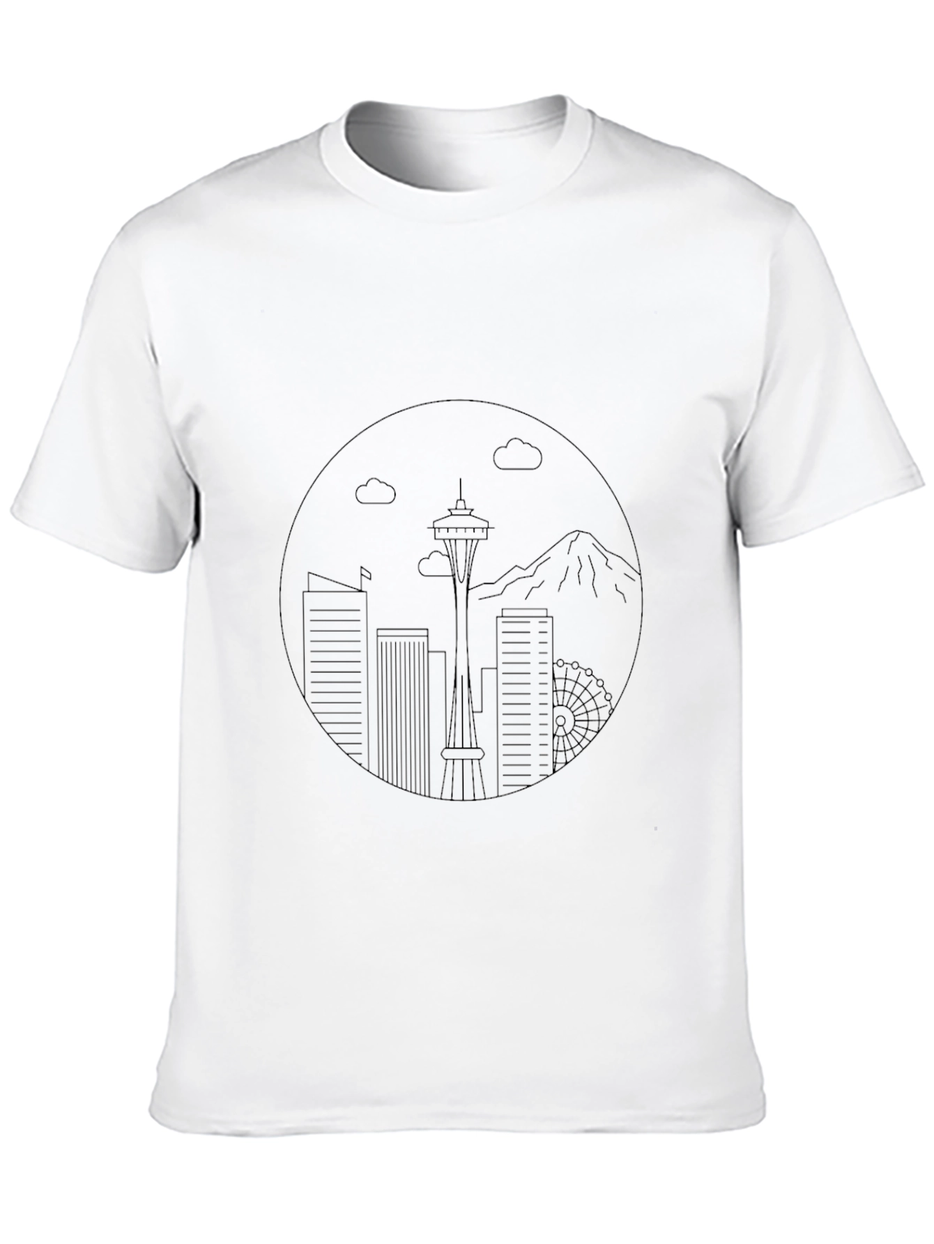 Seattle Skyline Black Graphic Tee
