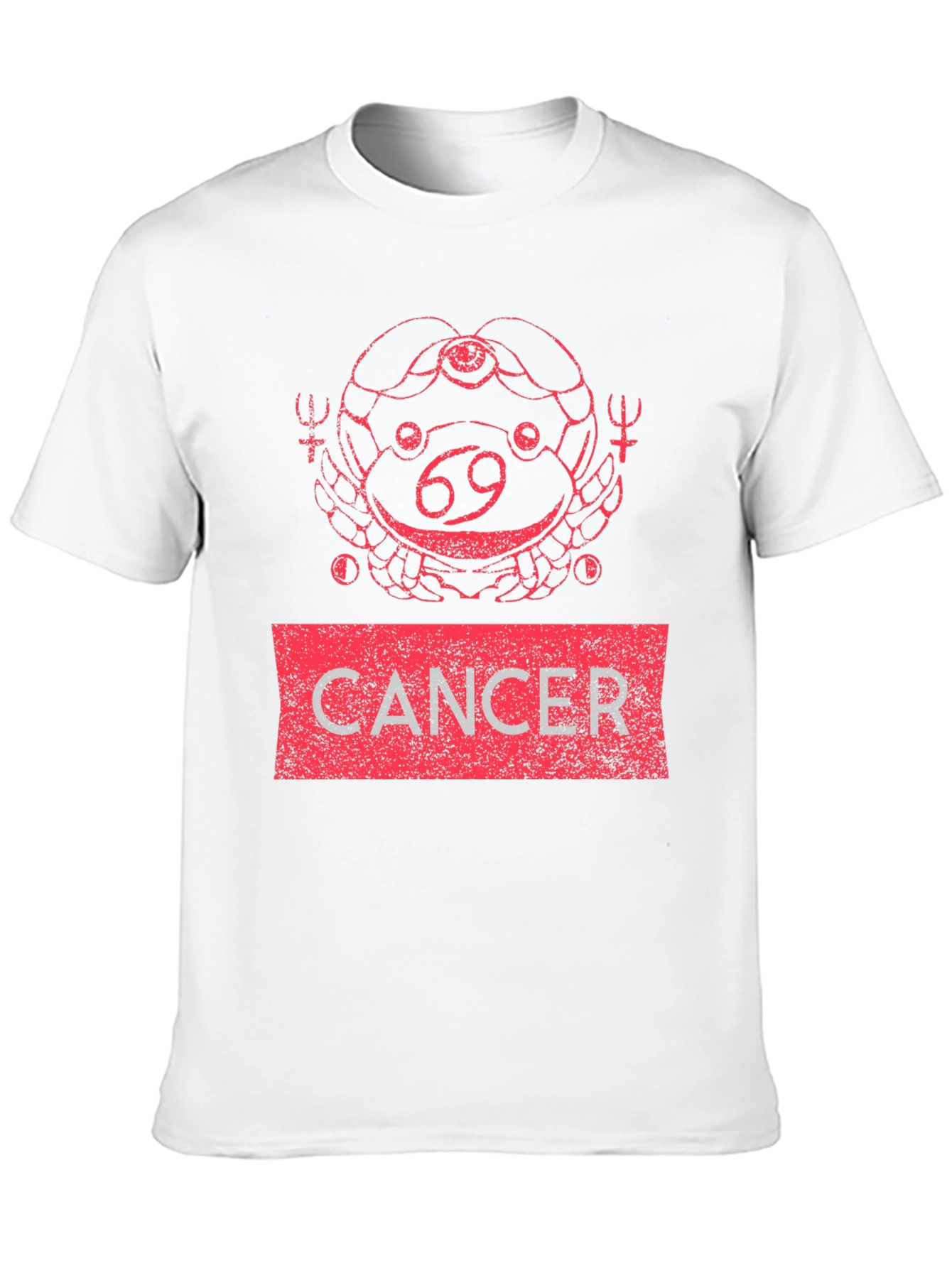 Cancer Zodiac T-Shirt - Red Graphic Design