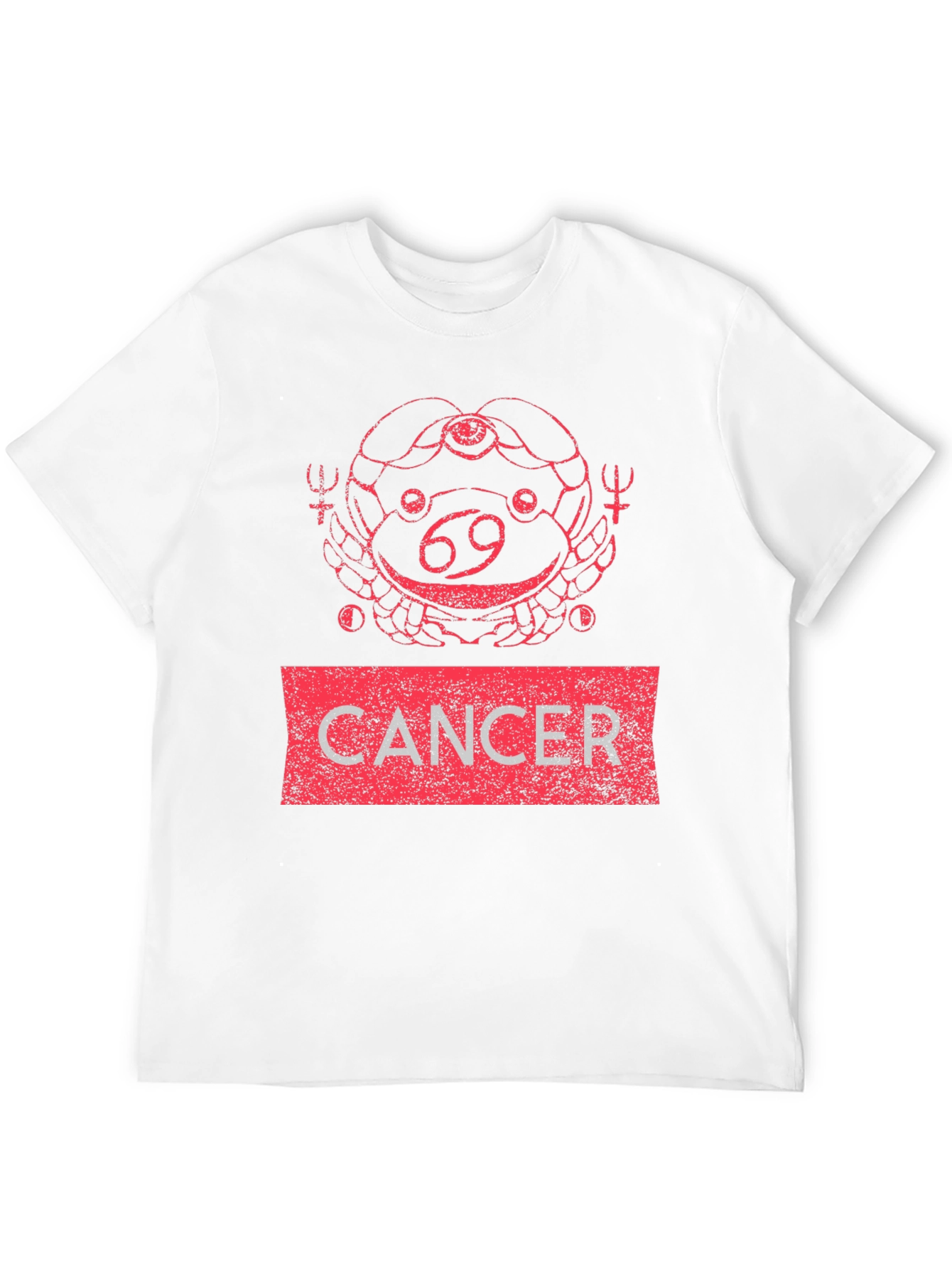 Cancer Zodiac T-Shirt - Red Graphic Design