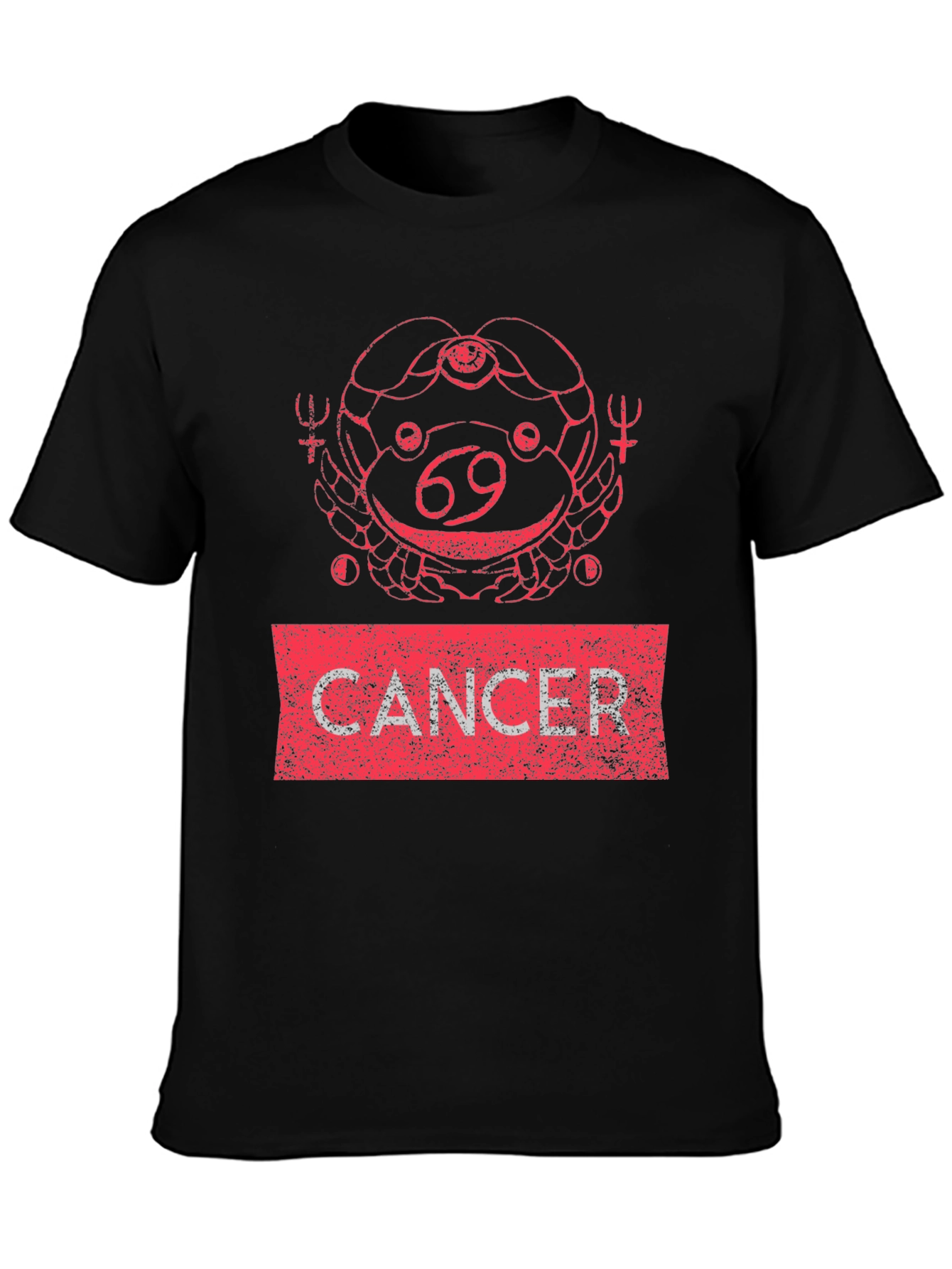 Cancer Zodiac T-Shirt - Red Graphic Design