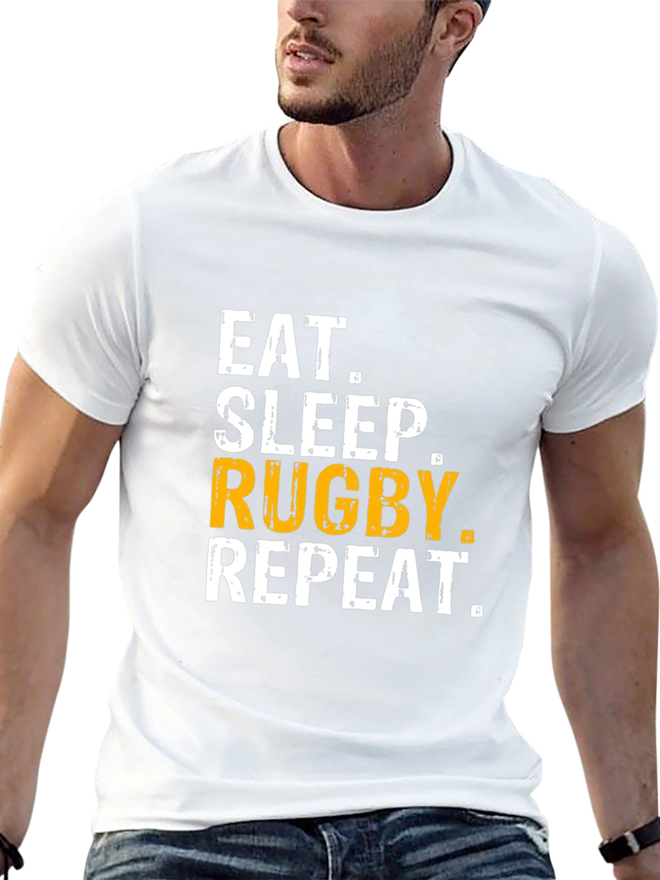 Eat Sleep Rugby Repeat T-Shirt - Black