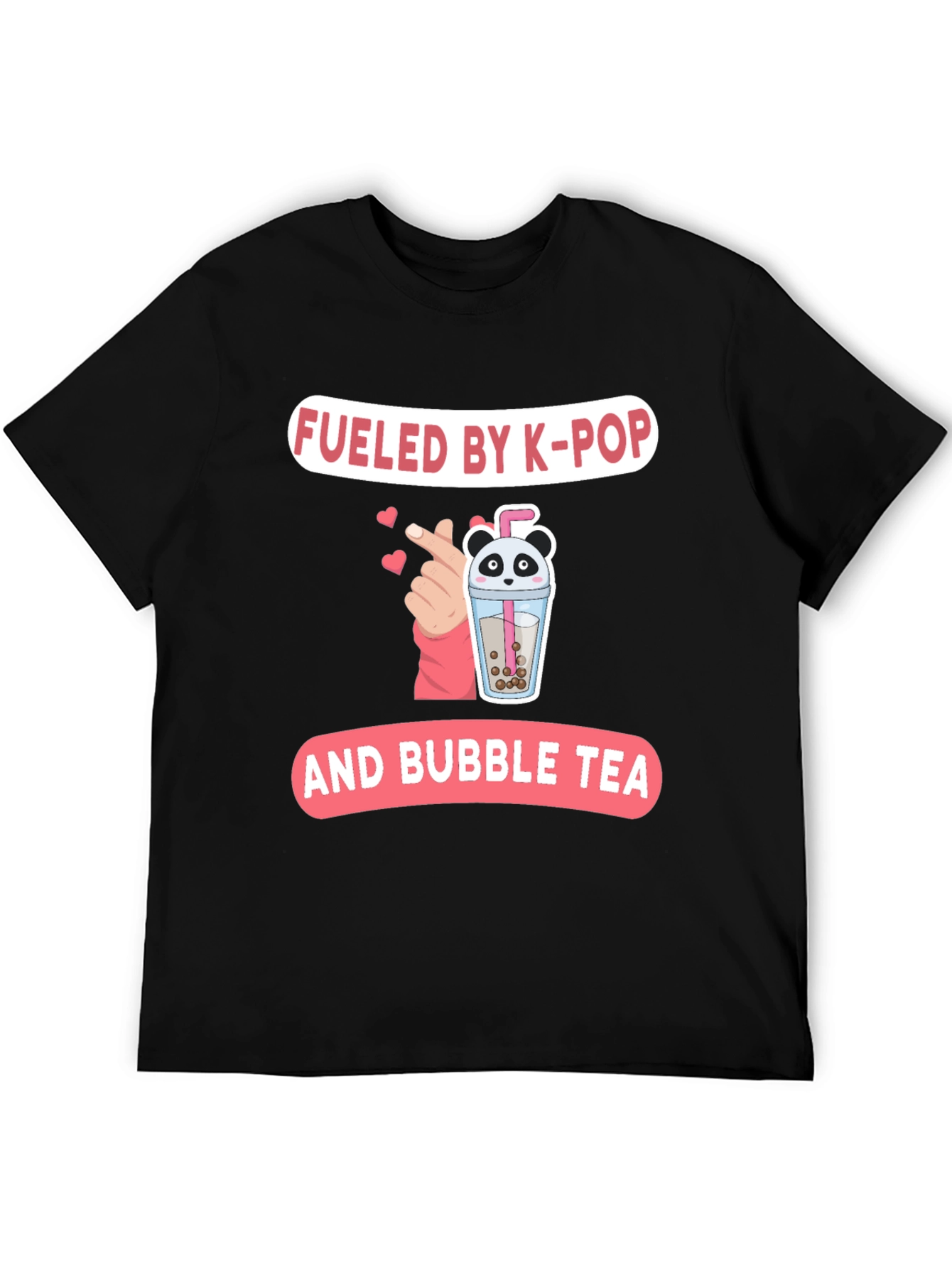 Fueled By K-Pop & Bubble Tea Black T-Shirt