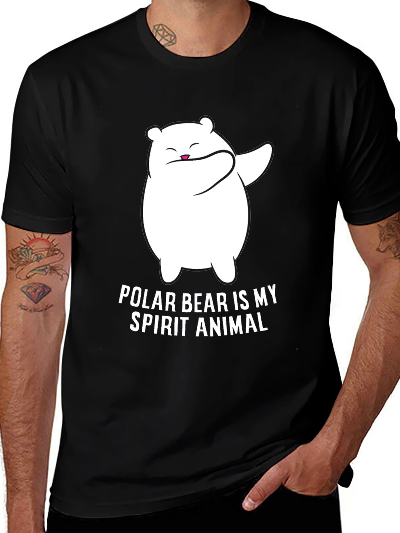 Polar Bear Spirit Animal T-Shirt - Black Graphic Tee