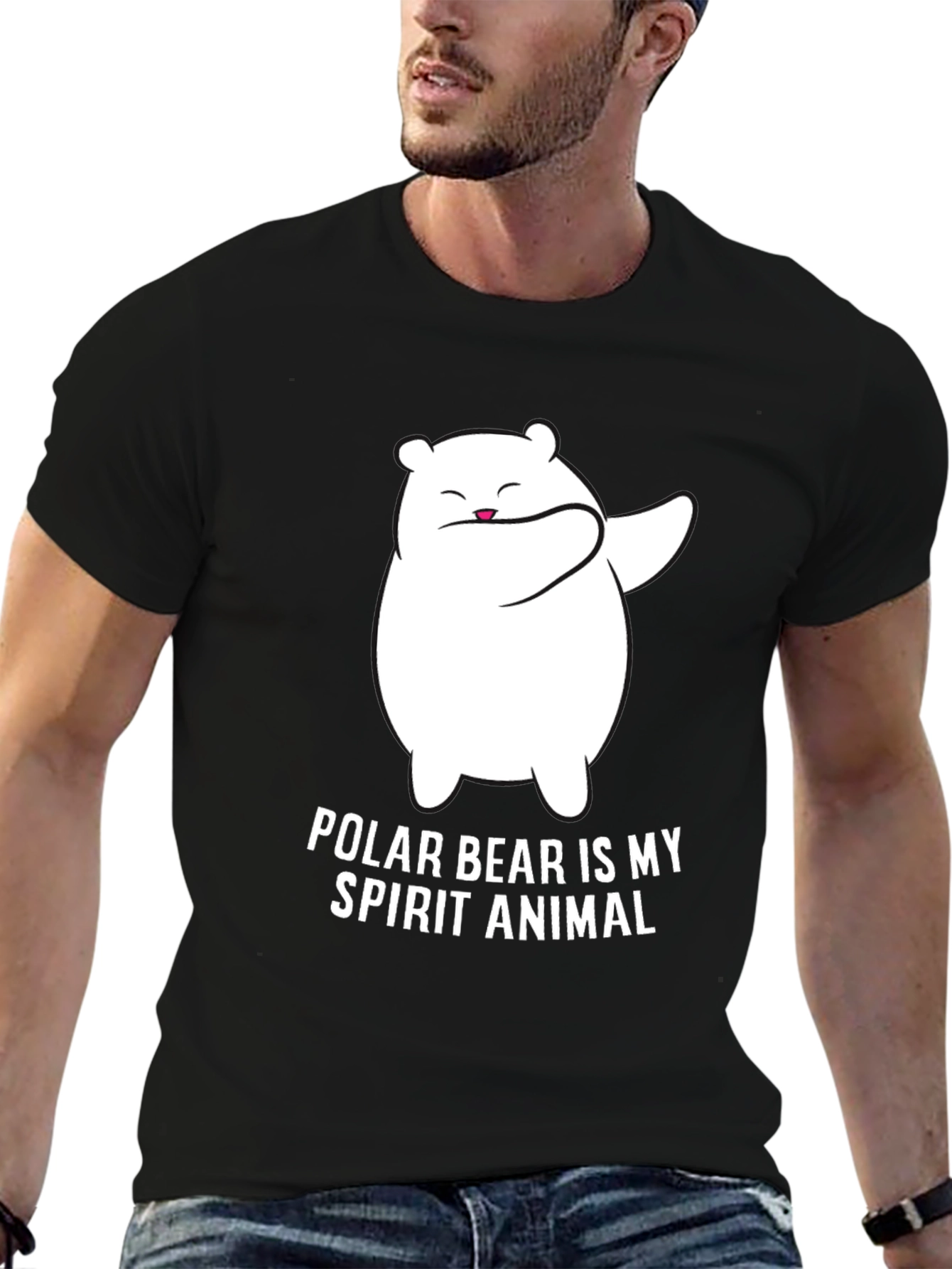 Polar Bear Spirit Animal T-Shirt - Black Graphic Tee