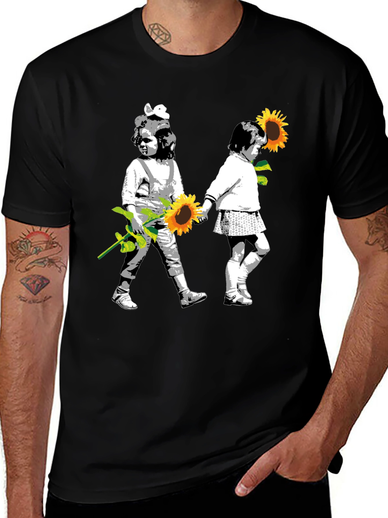 Banksy Inspired Sunflower T-Shirt