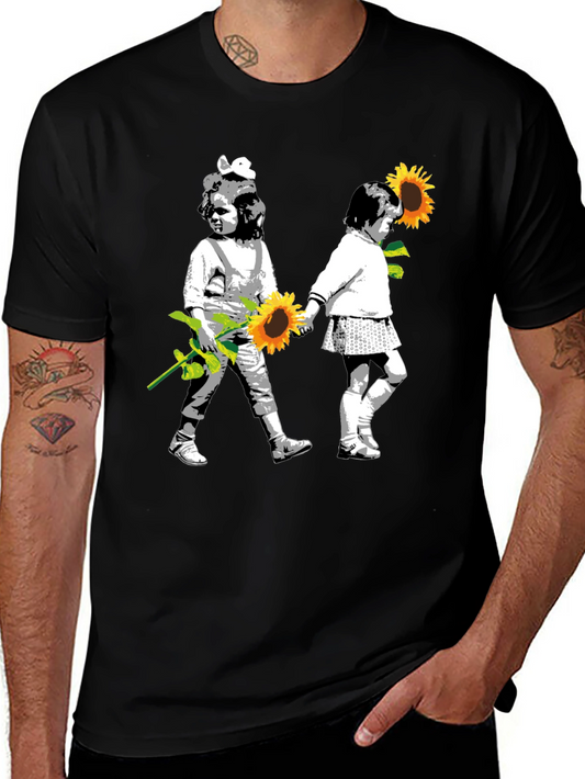 Banksy Inspired Sunflower T-Shirt