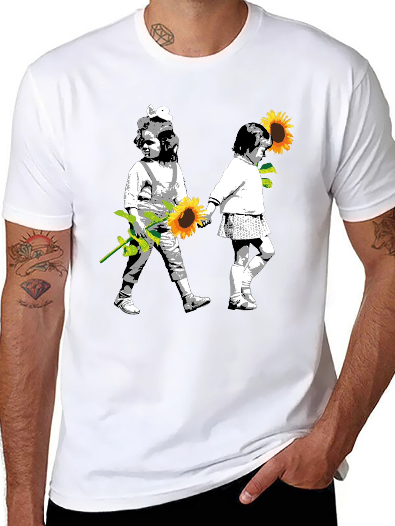 Banksy Inspired Sunflower T-Shirt