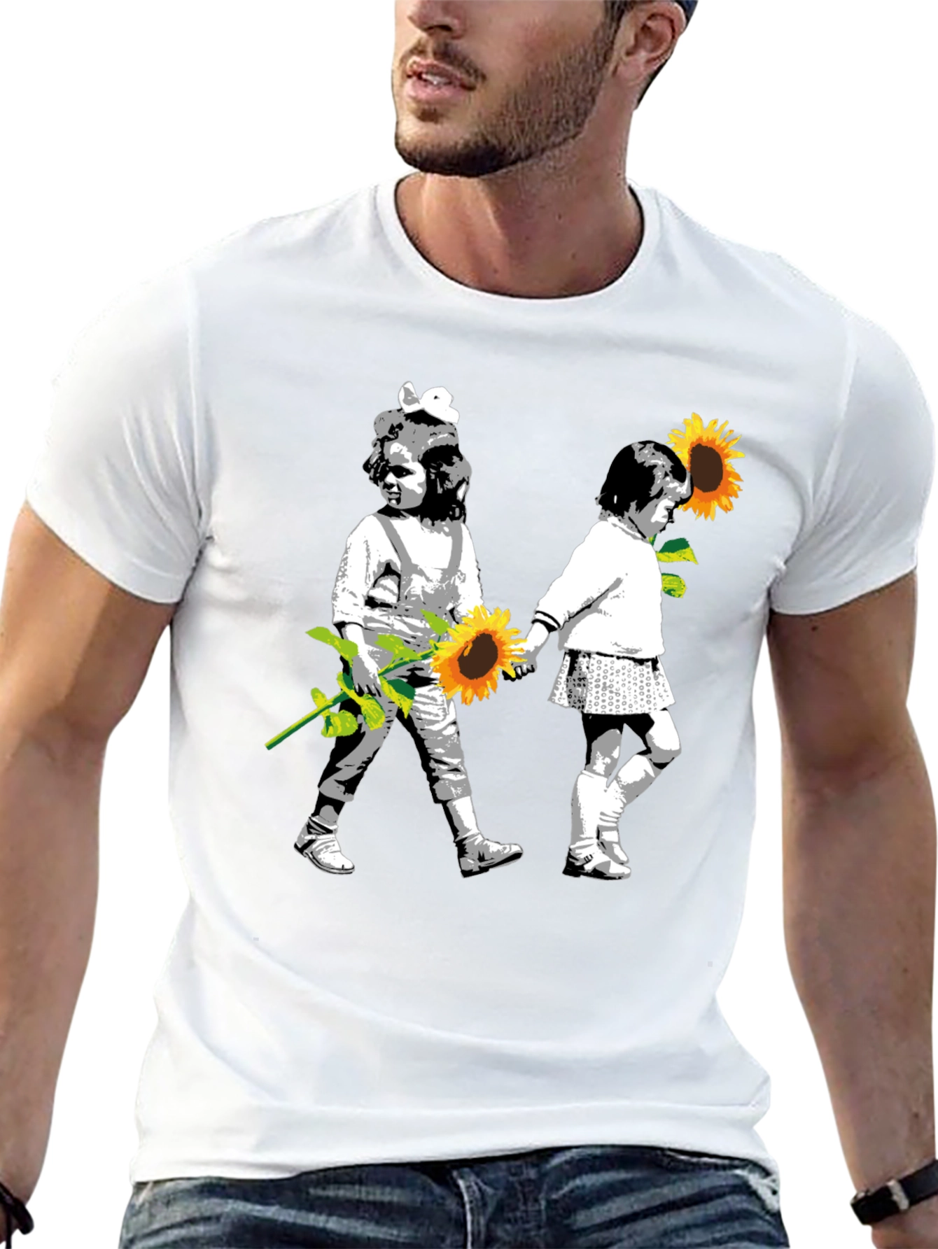 Banksy Inspired Sunflower T-Shirt