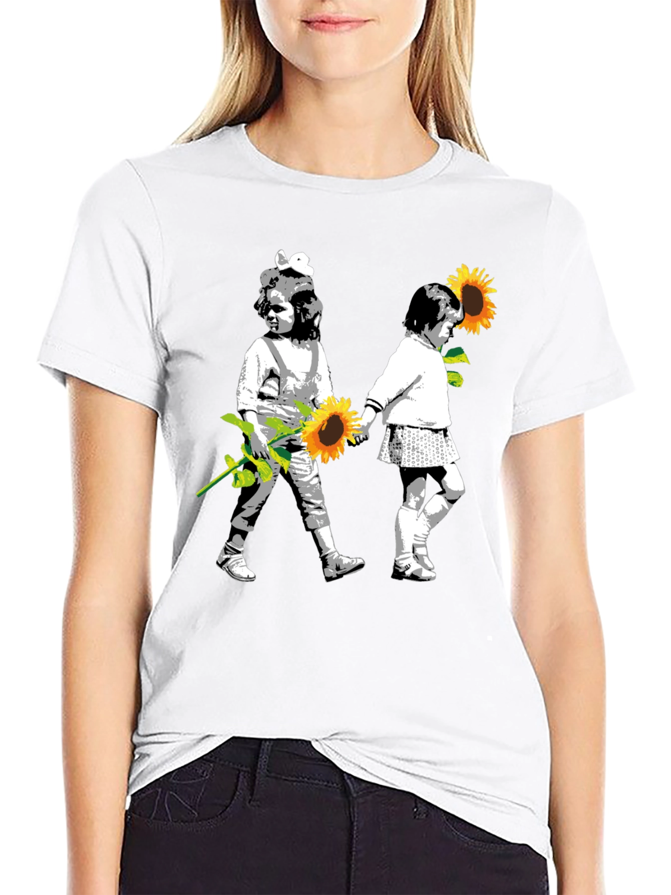 Banksy Inspired Sunflower T-Shirt