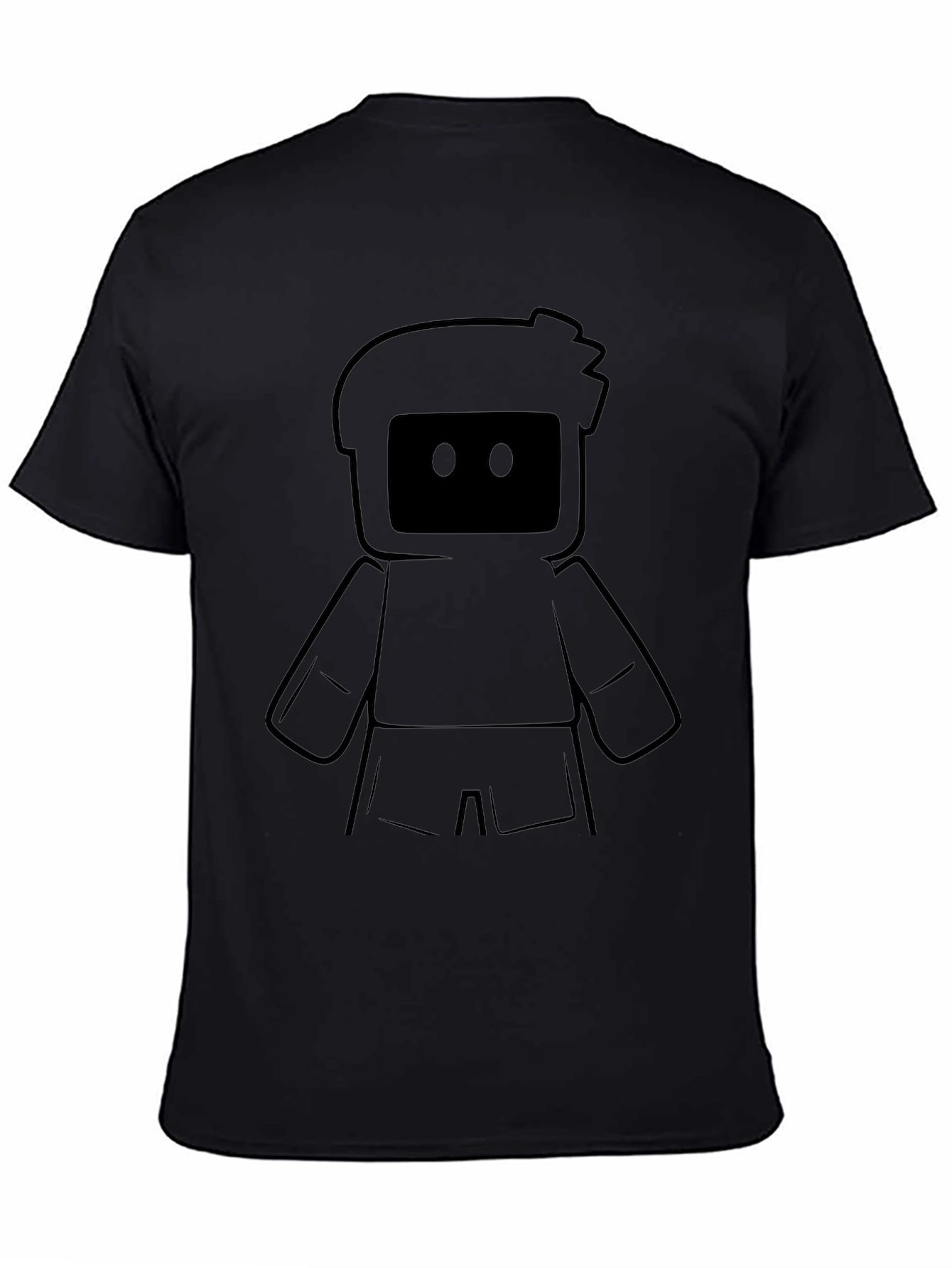 Cool Black Graphic Tee - Robot Design