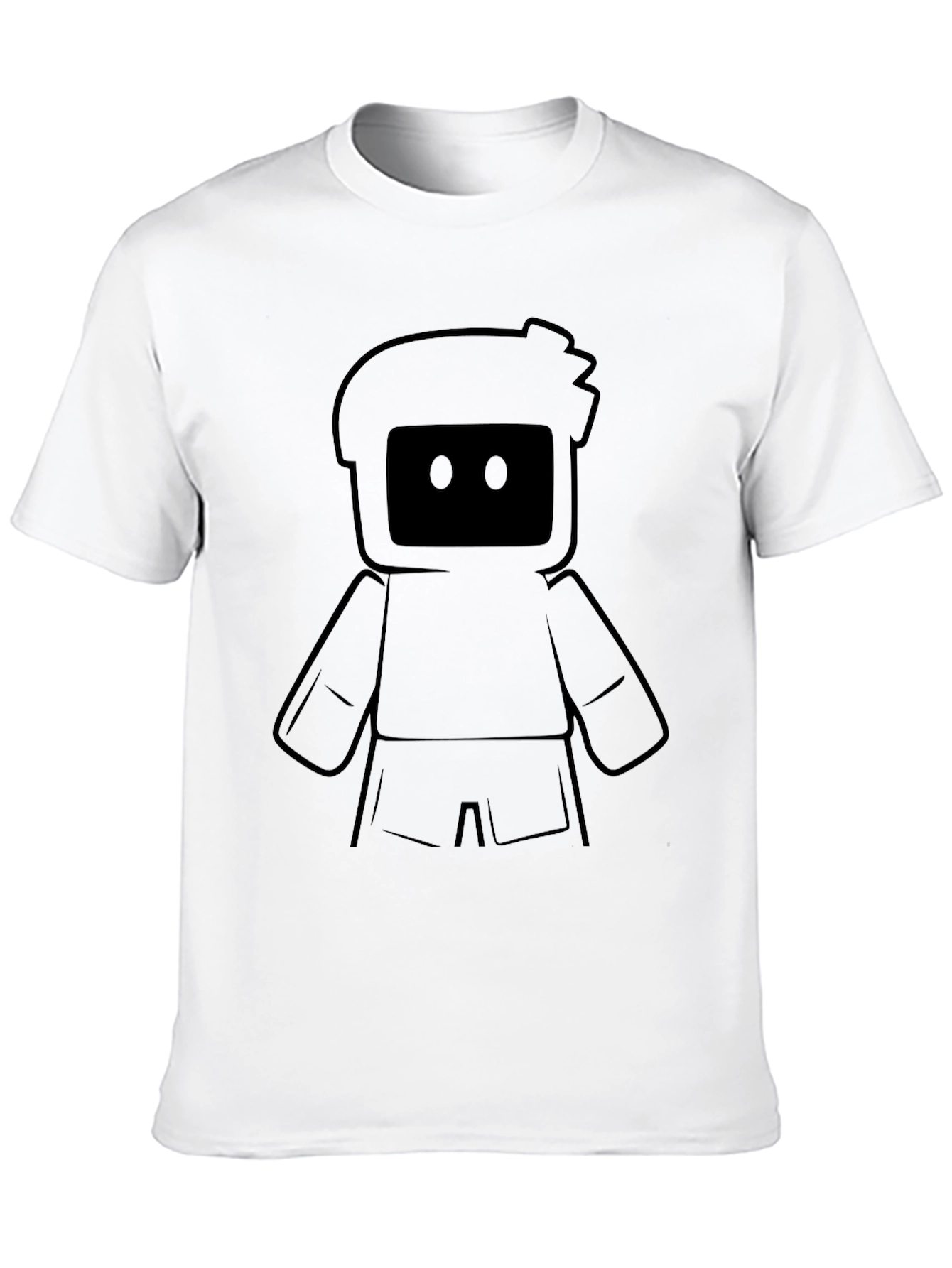 Cool Black Graphic Tee - Robot Design