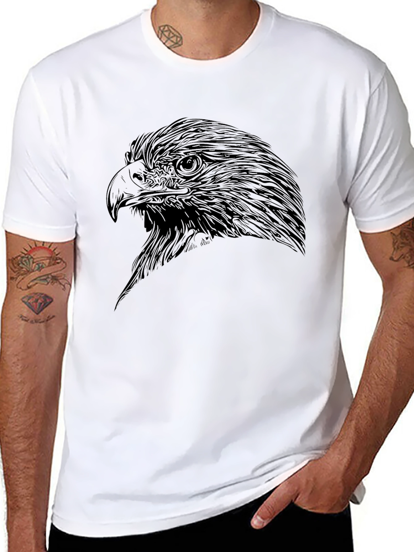 Black Eagle Graphic Tee - Mens Fashion