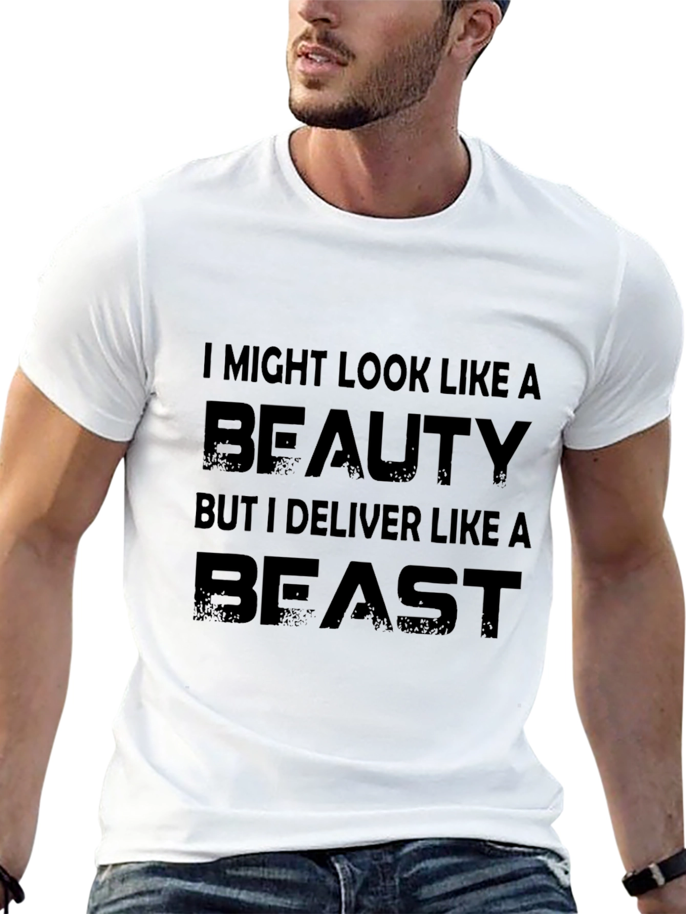 Beauty and Beast Mens Black T-Shirt