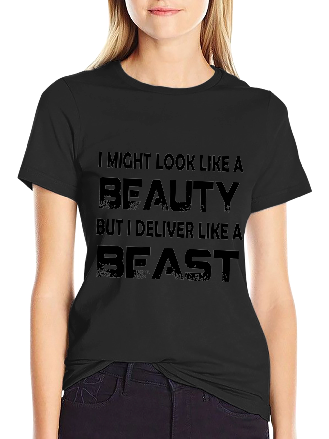 Beauty and Beast Mens Black T-Shirt