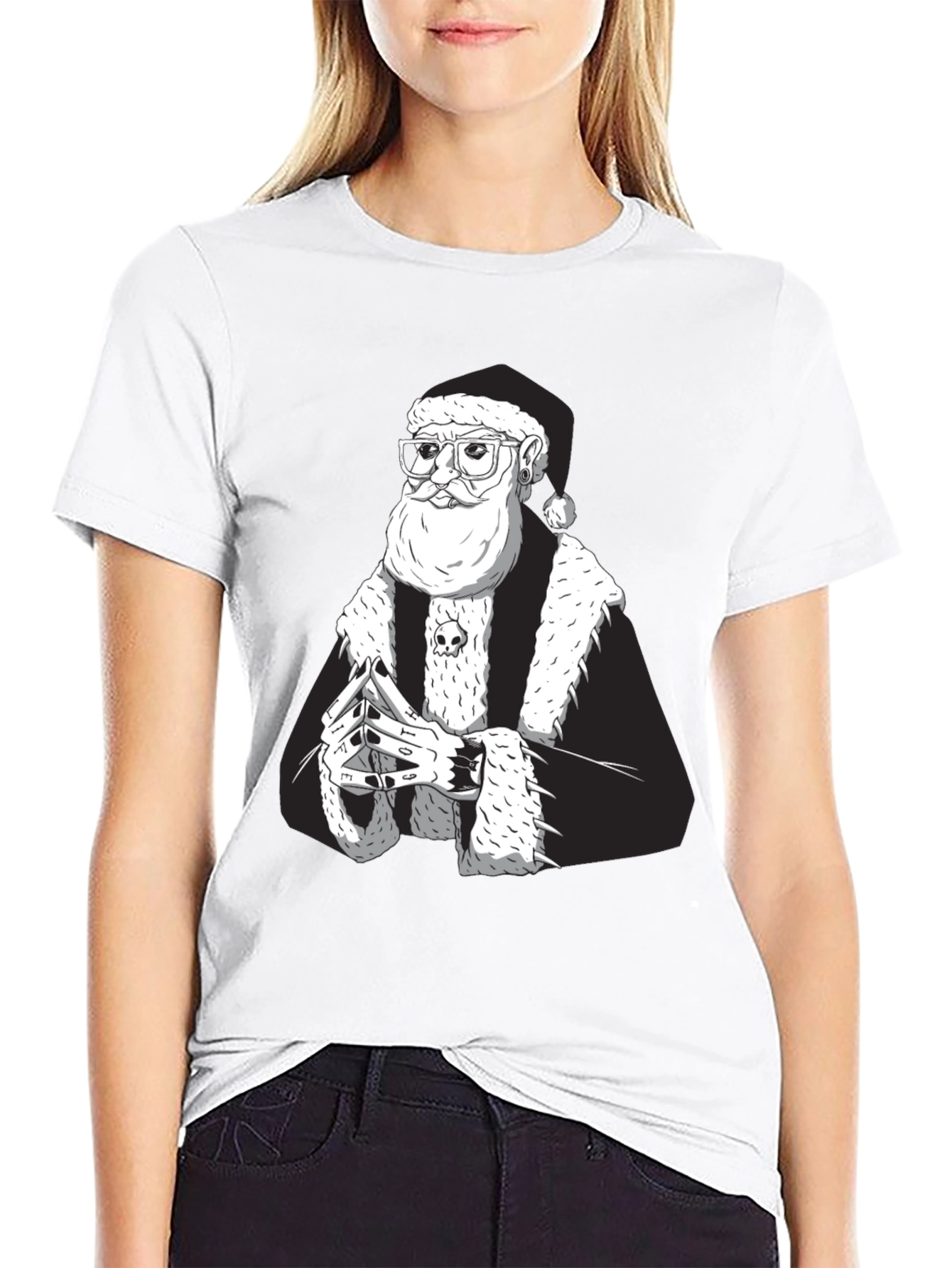 Cool Santa Black T-Shirt