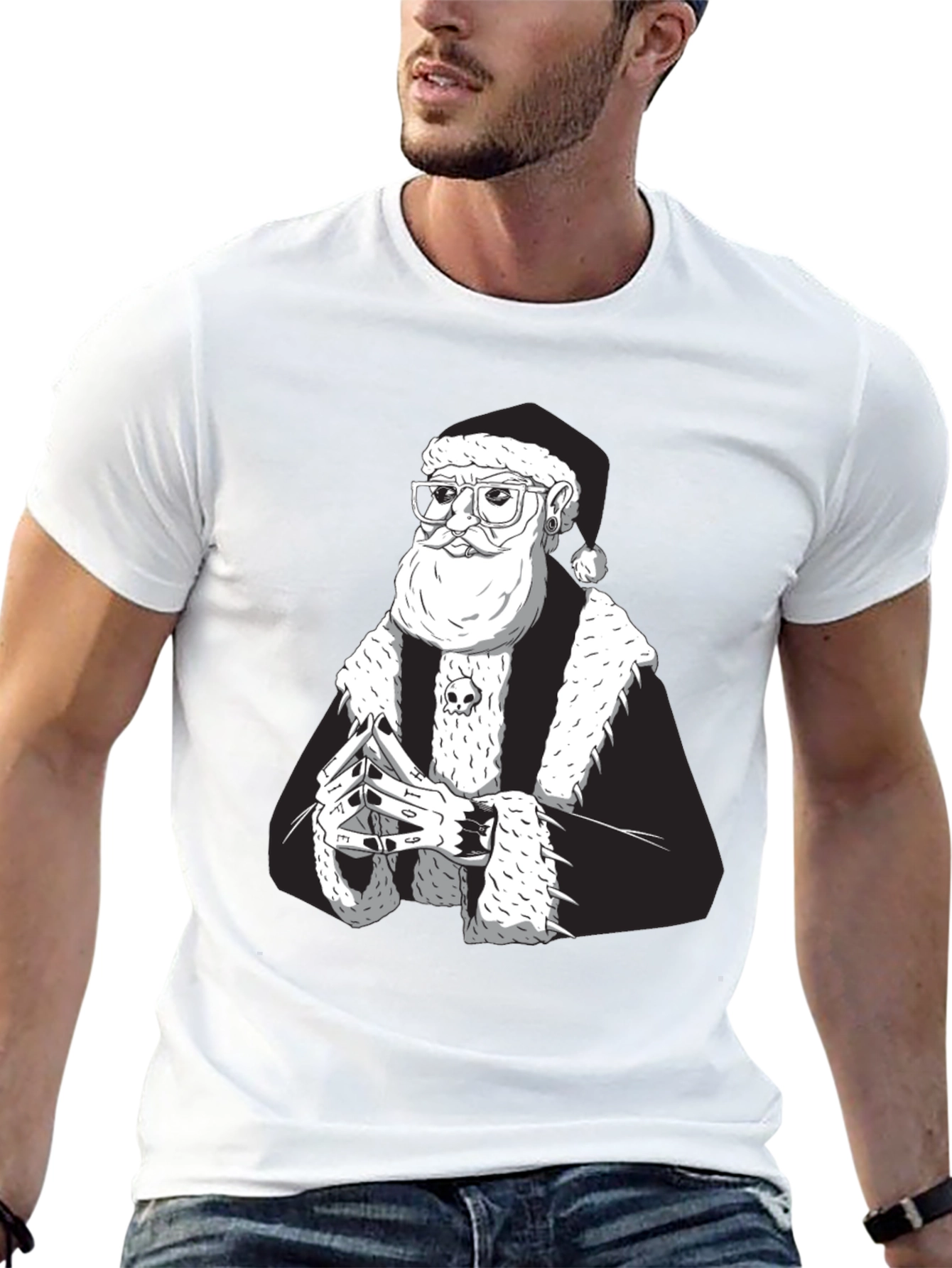 Cool Santa Black T-Shirt