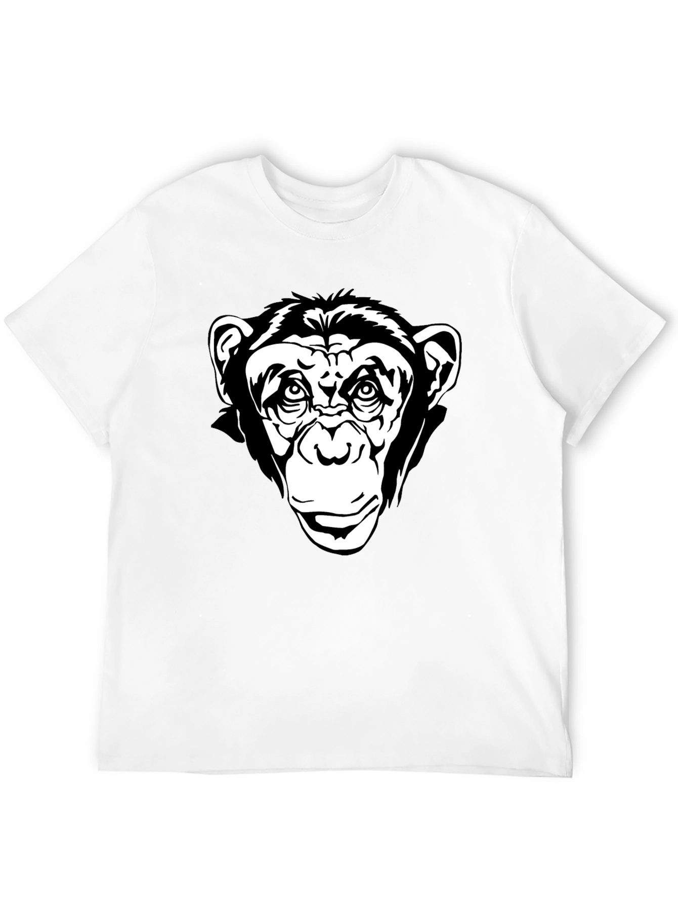 Chimpanzee Graphic Black T-Shirt - Classic Crew Neck Tee