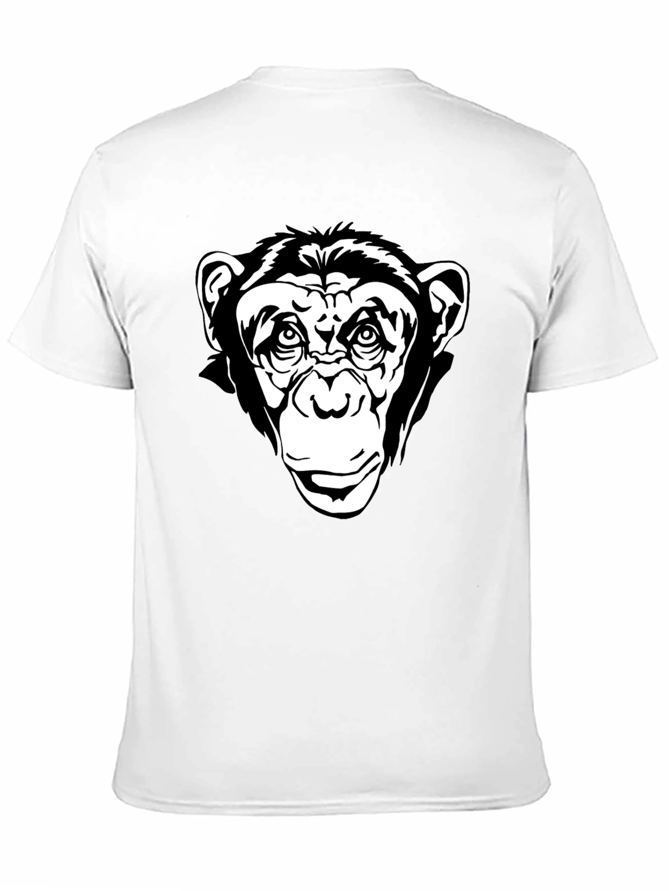 Chimpanzee Graphic Black T-Shirt - Classic Crew Neck Tee