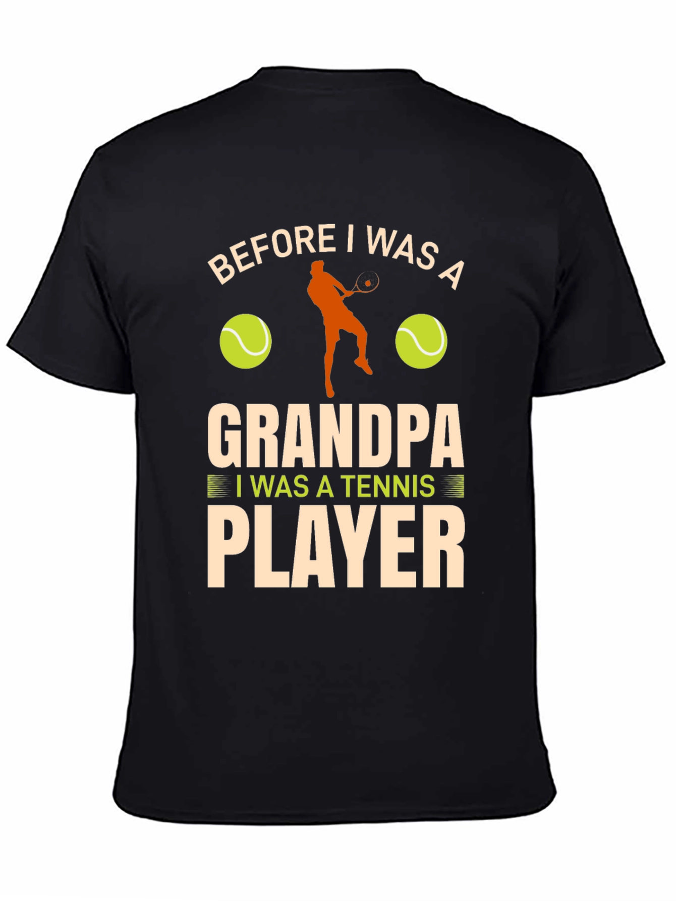 Grandpa Tennis Player Graphic T-Shirt