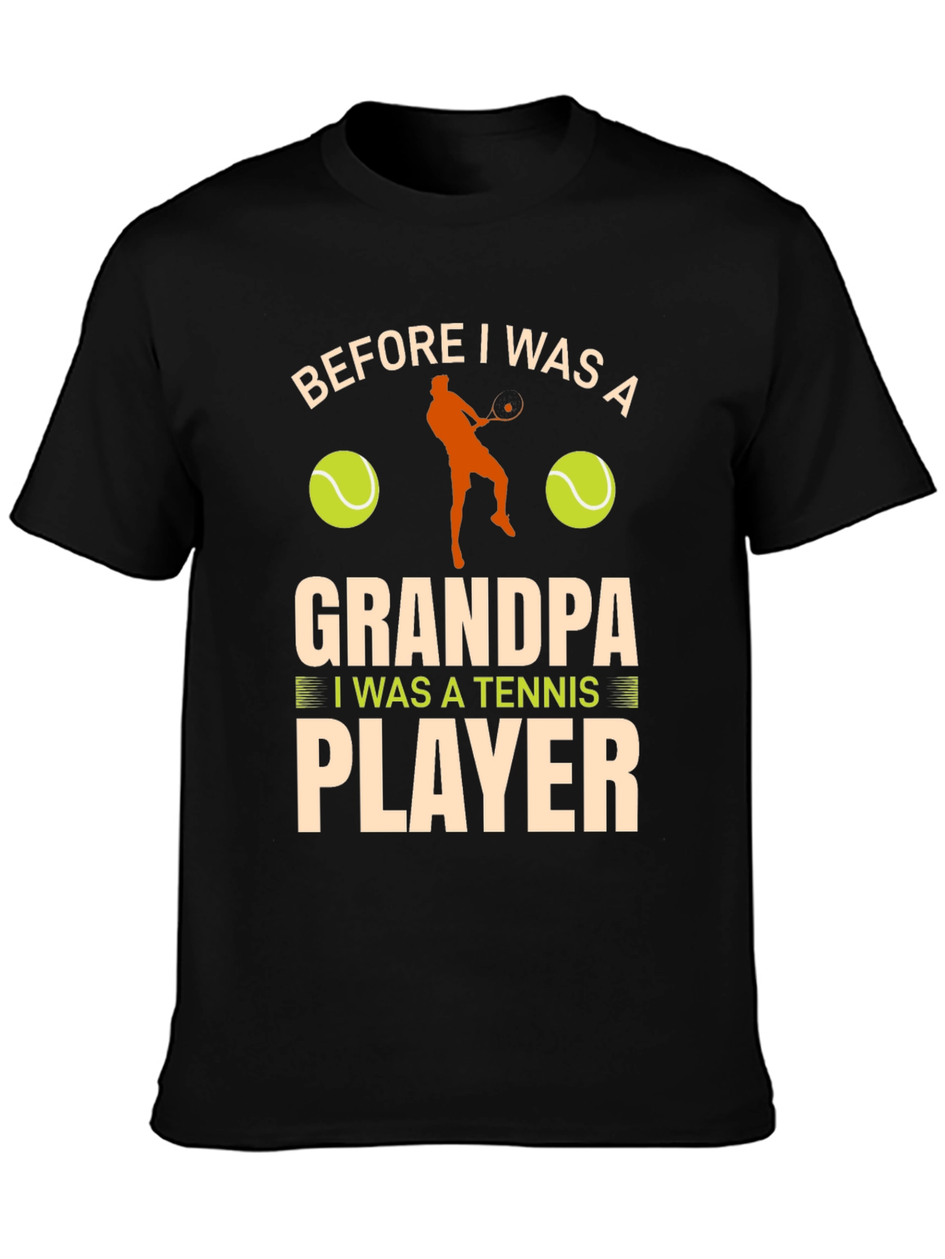 Grandpa Tennis Player Graphic T-Shirt