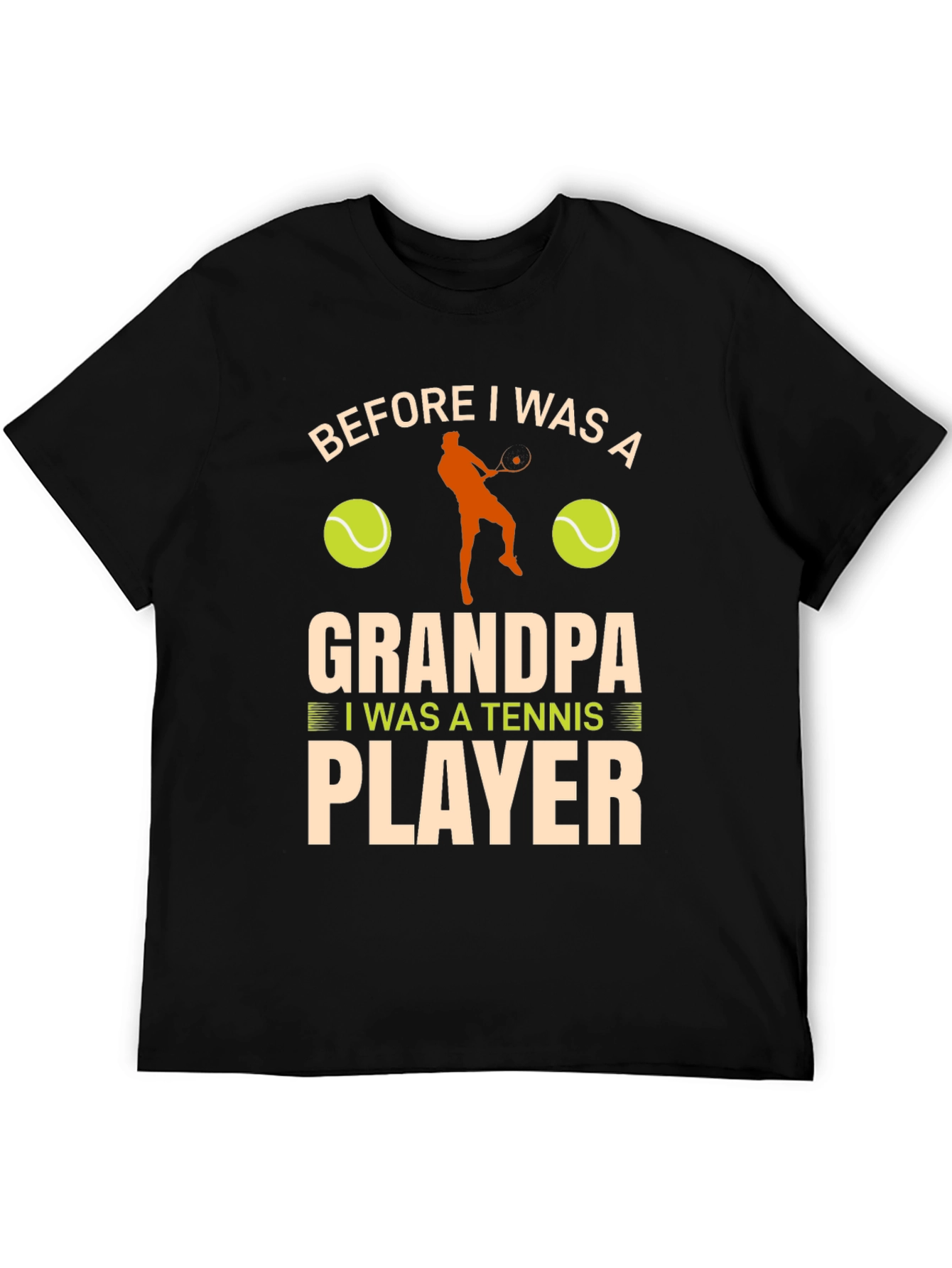 Grandpa Tennis Player Graphic T-Shirt