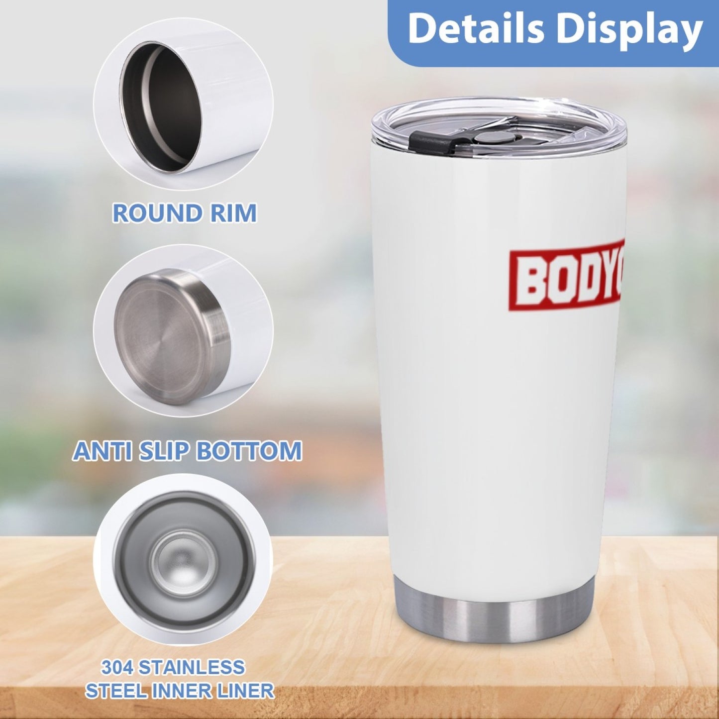 Leak-Proof Insulated Coffee Tumbler - Stainless Steel Graphic Drink Cup
