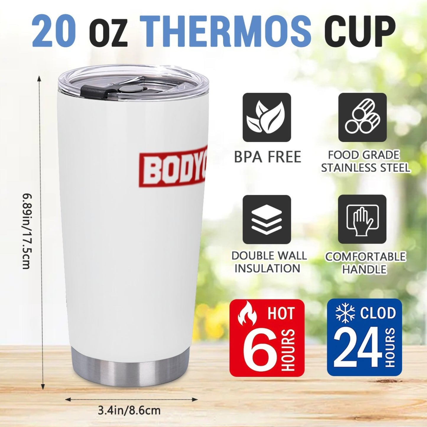 Leak-Proof Insulated Coffee Tumbler - Stainless Steel Graphic Drink Cup
