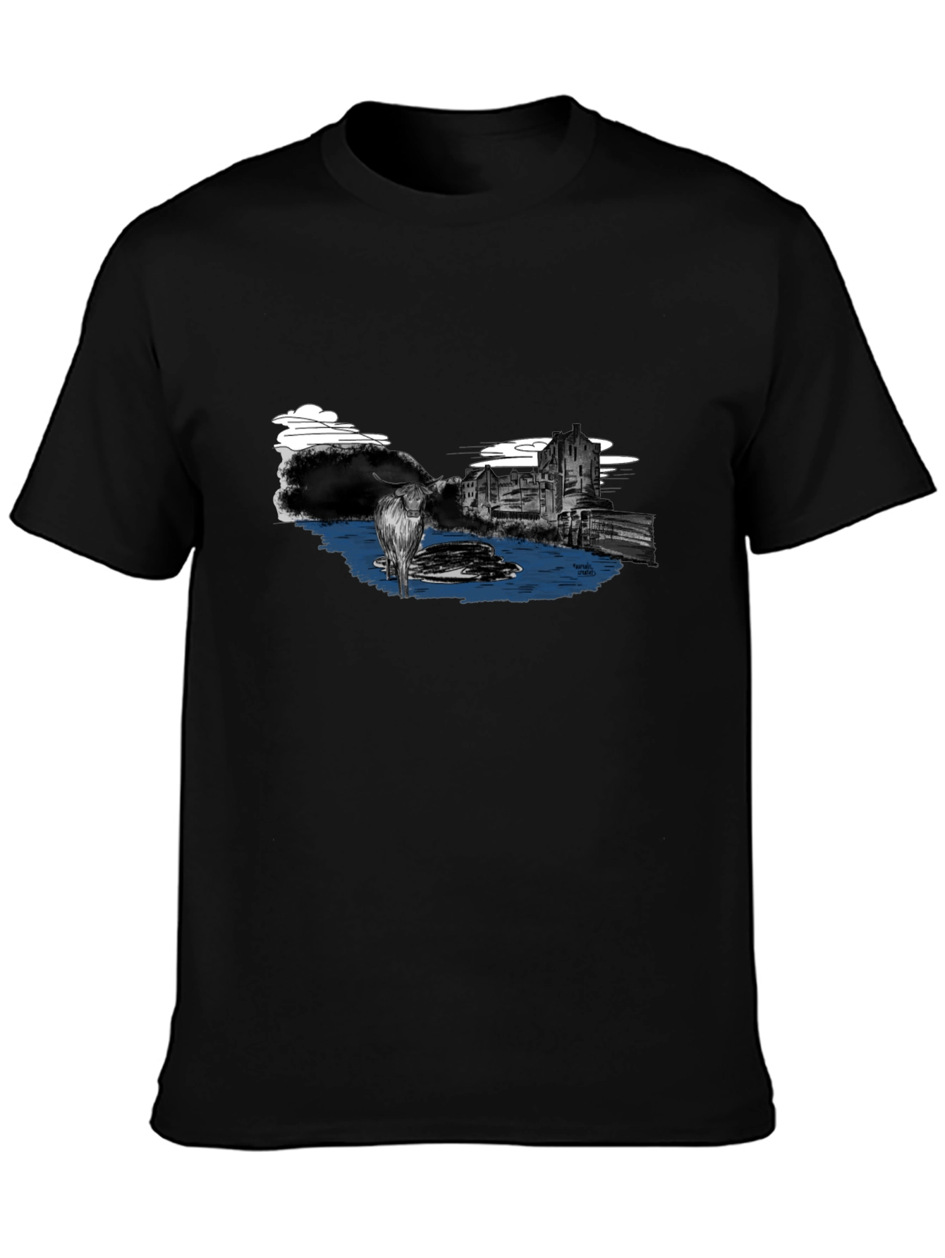 Highland Cow T-Shirt - Black Graphic Tee