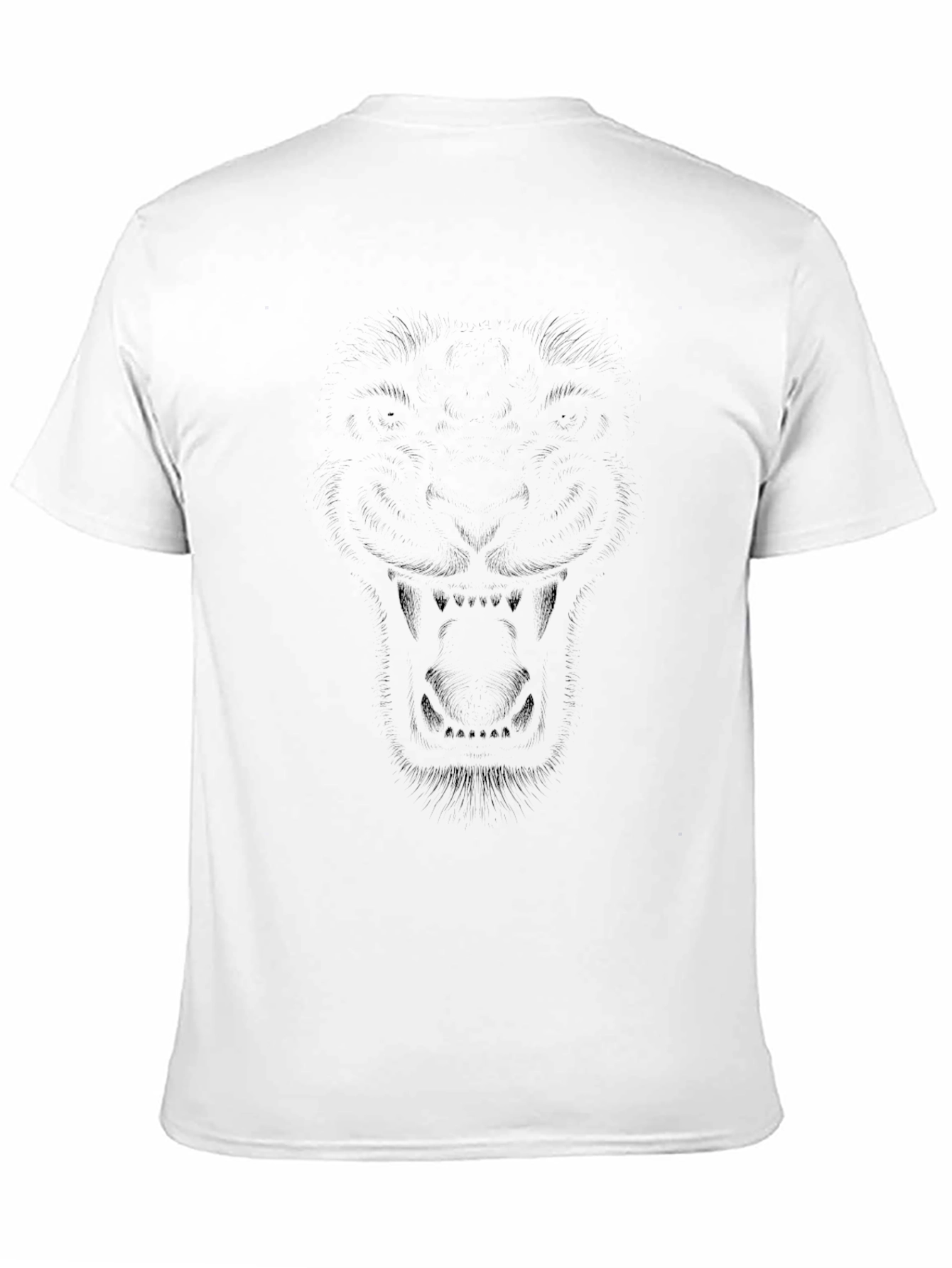 Mens Black Graphic Tee - Lion Face Design