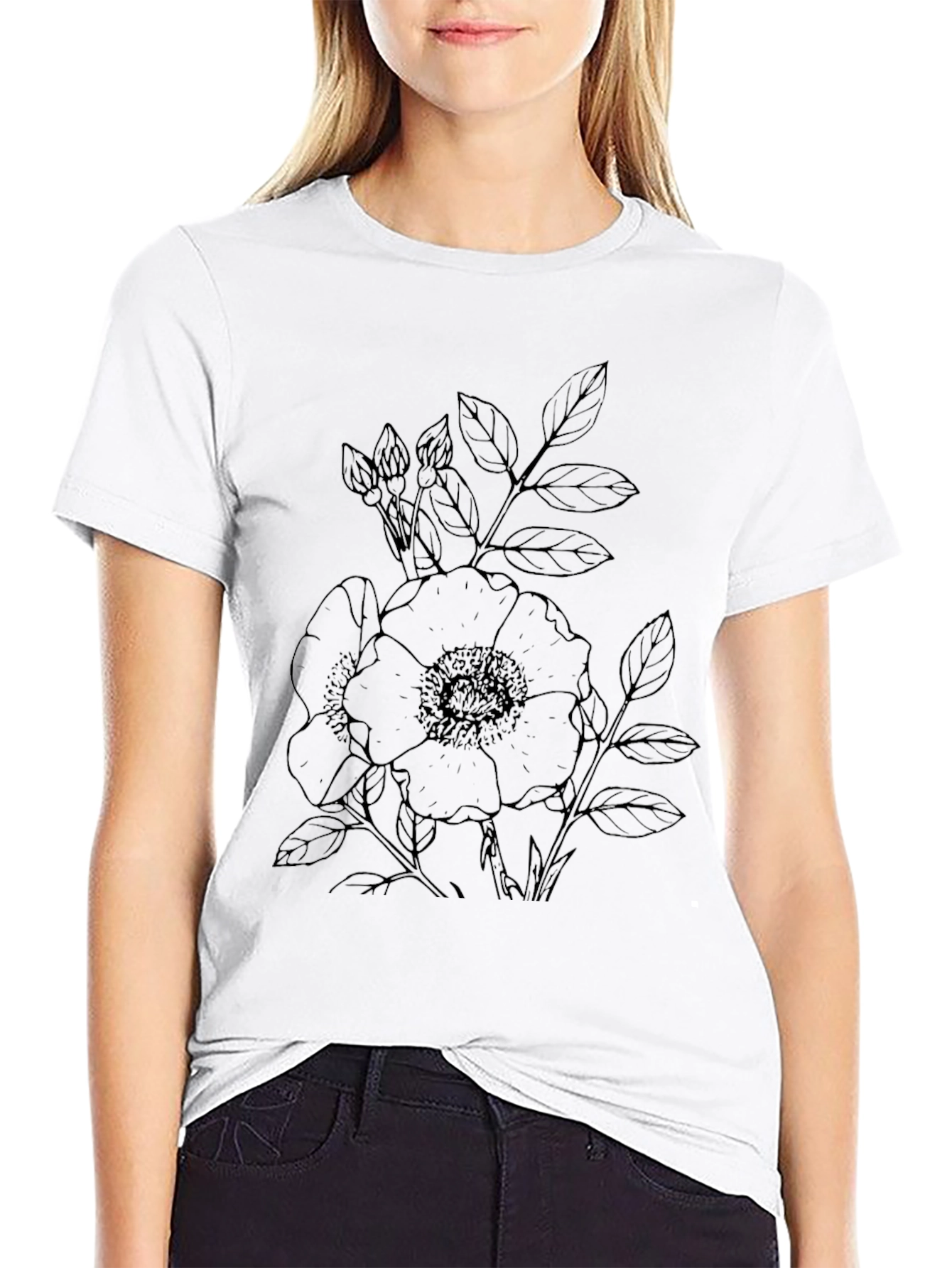 Black Floral Graphic T-Shirt