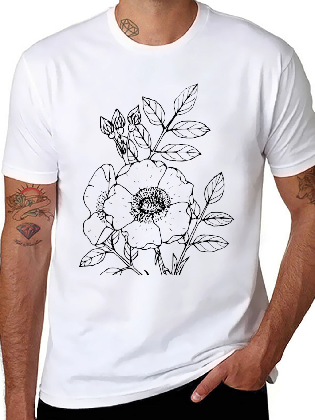Black Floral Graphic T-Shirt
