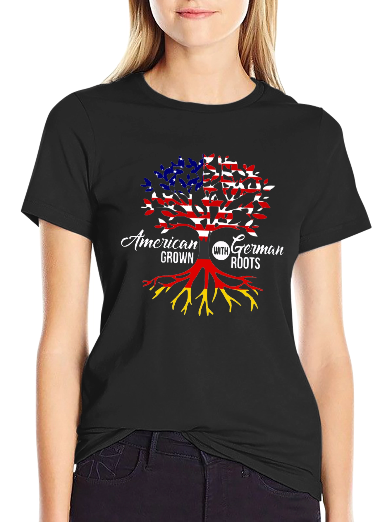 American Grown With German Roots Tree T-Shirt