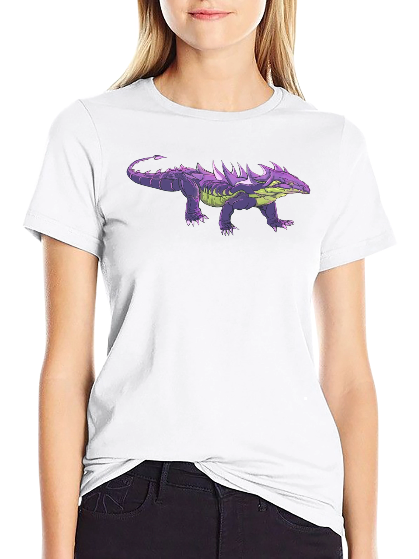 Cool Purple & Green Reptile Graphic Tee