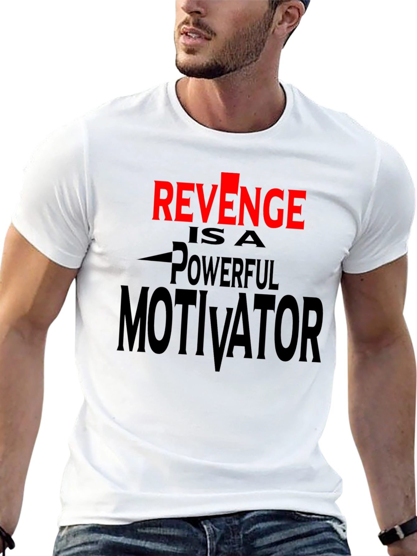 Revenge Motivator Black Graphic T-Shirt
