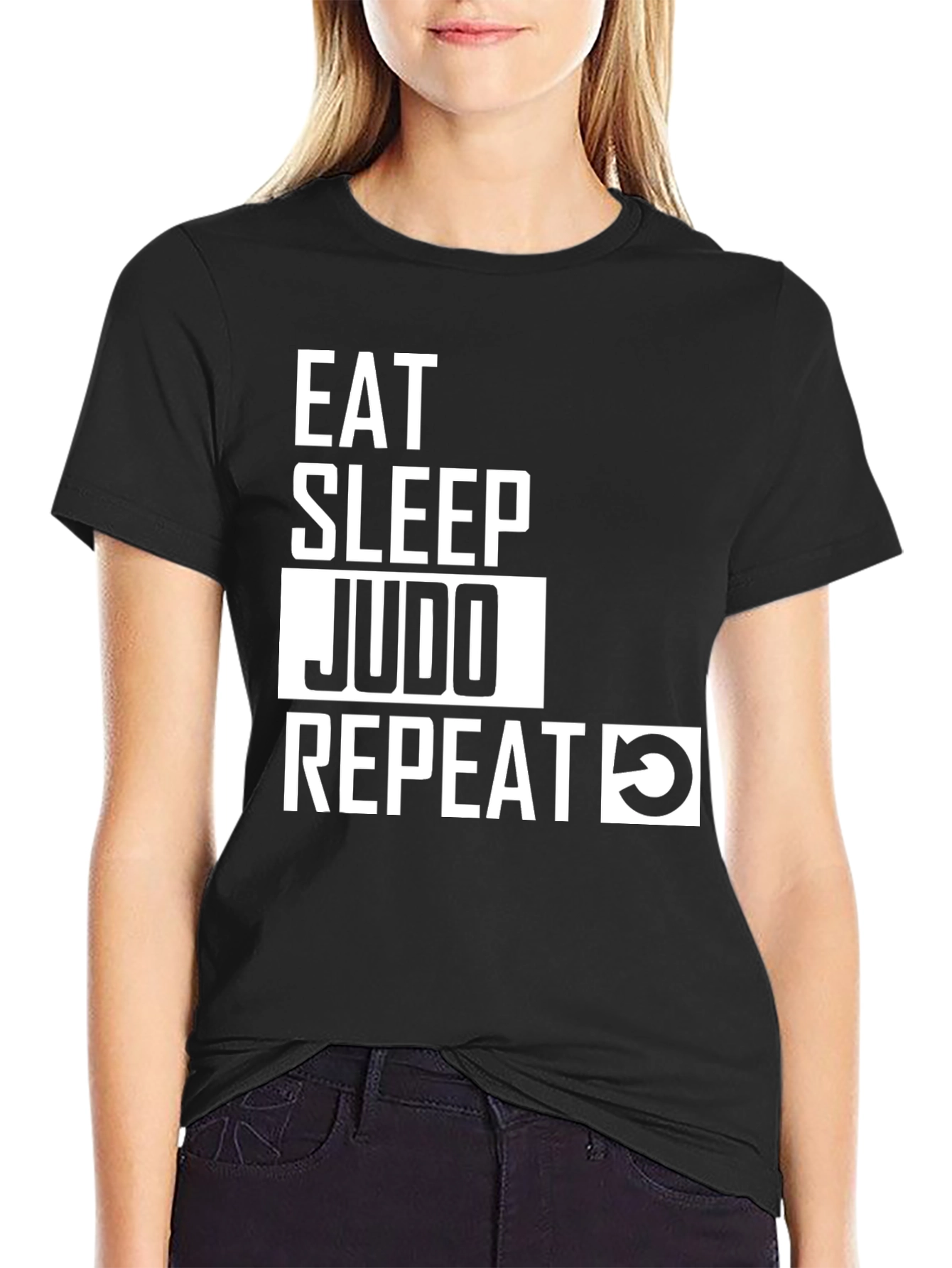 Eat Sleep Judo Repeat Black T-Shirt