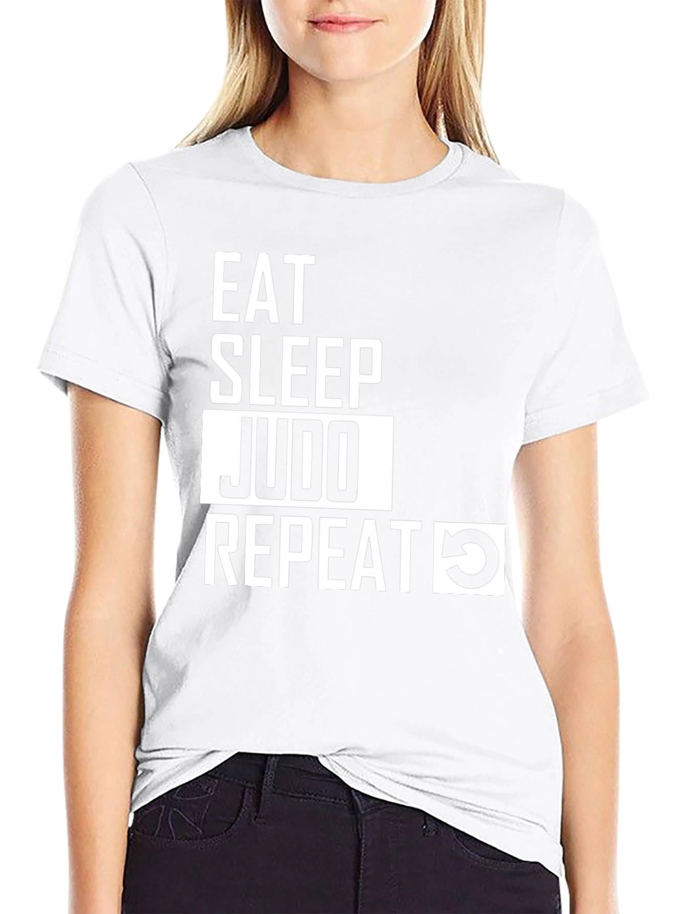 Eat Sleep Judo Repeat Black T-Shirt