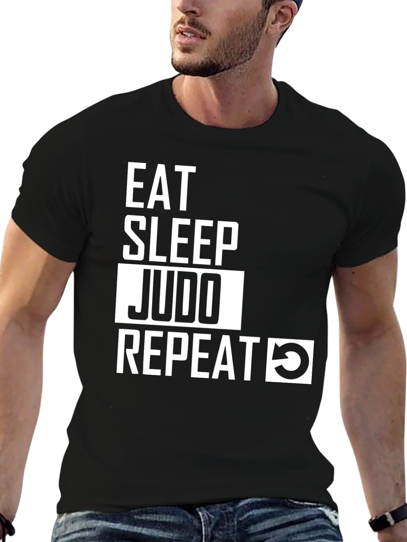 Eat Sleep Judo Repeat Black T-Shirt