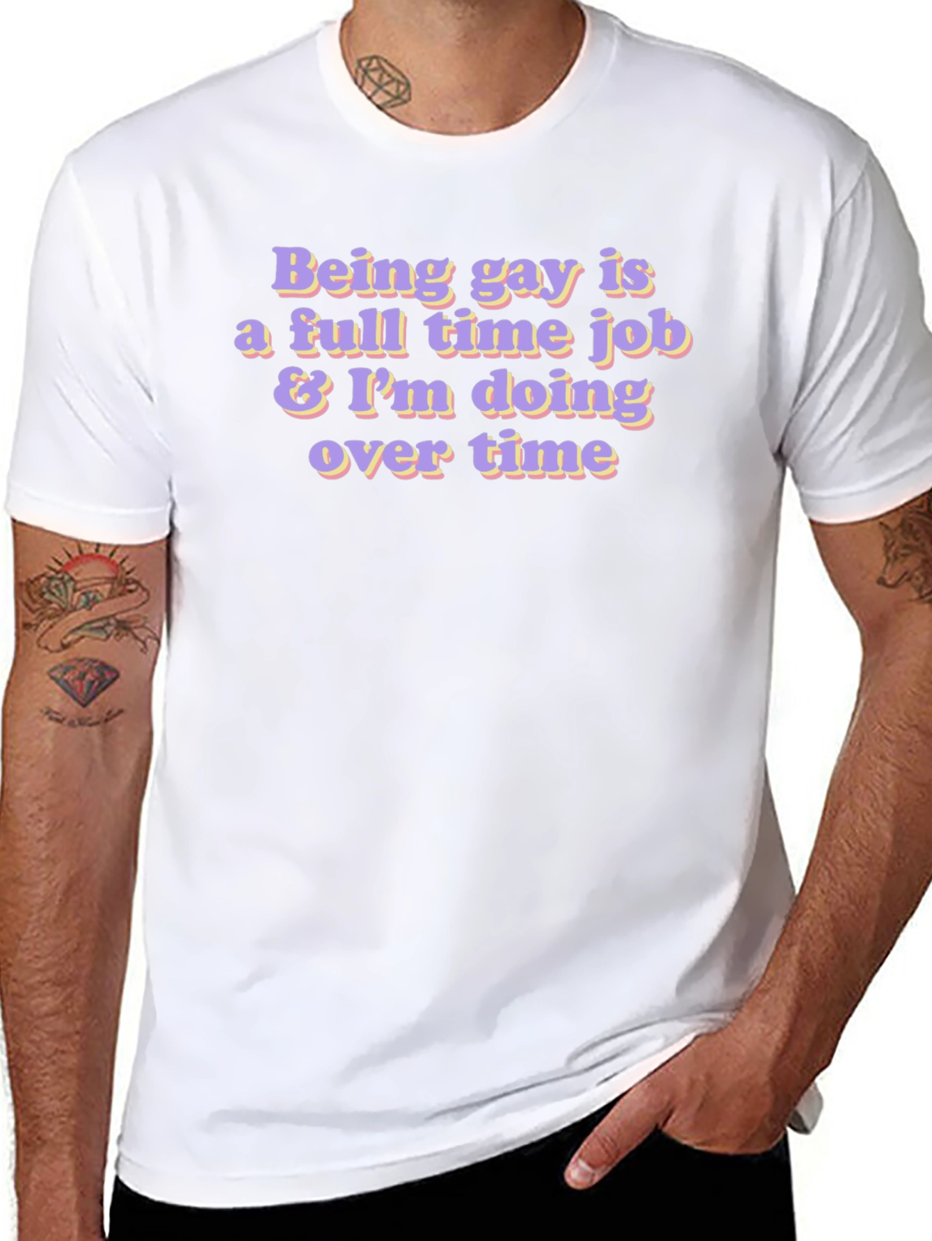 Gay Overtime Black T-Shirt