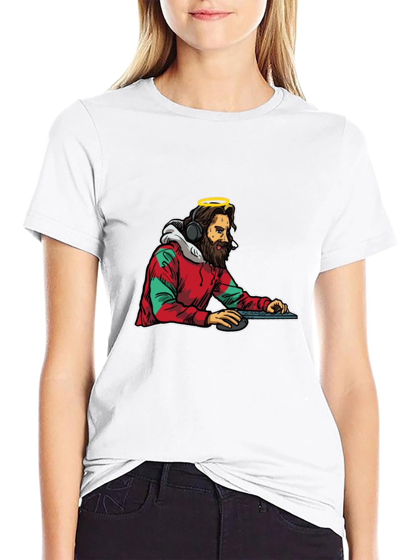 DJ Jesus Graphic Tee - Black Cotton T-Shirt