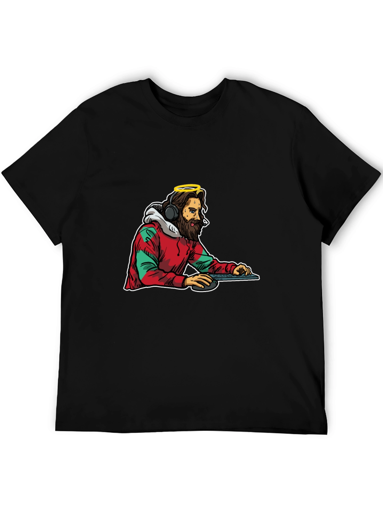 DJ Jesus Graphic Tee - Black Cotton T-Shirt