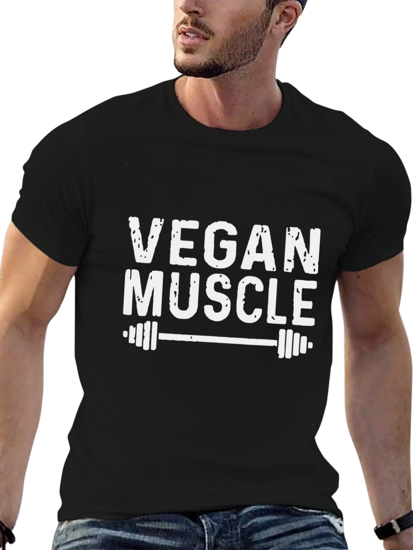 Vegan Muscle Black Graphic T-Shirt