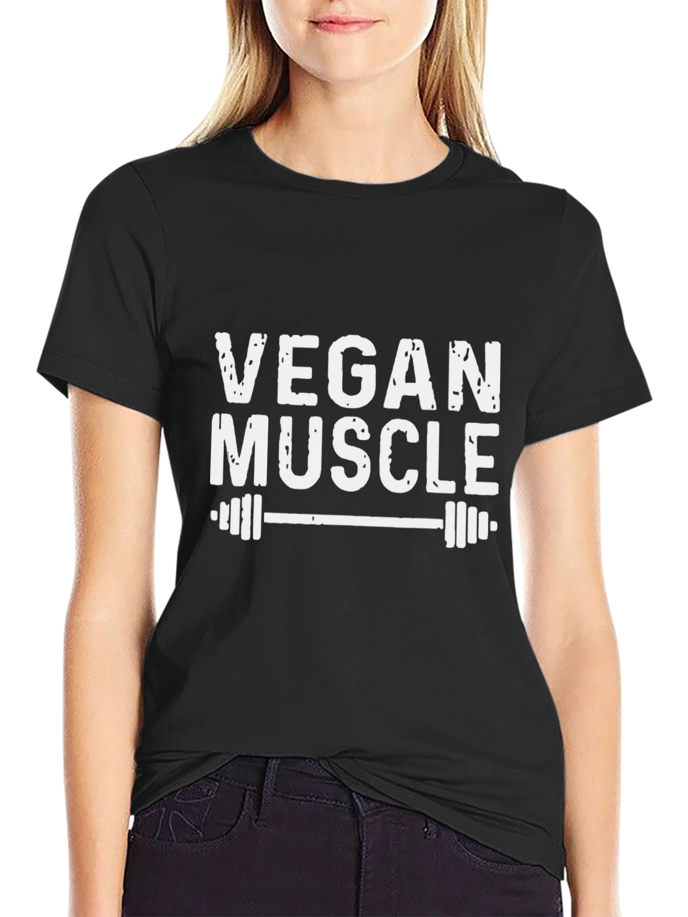 Vegan Muscle Black Graphic T-Shirt