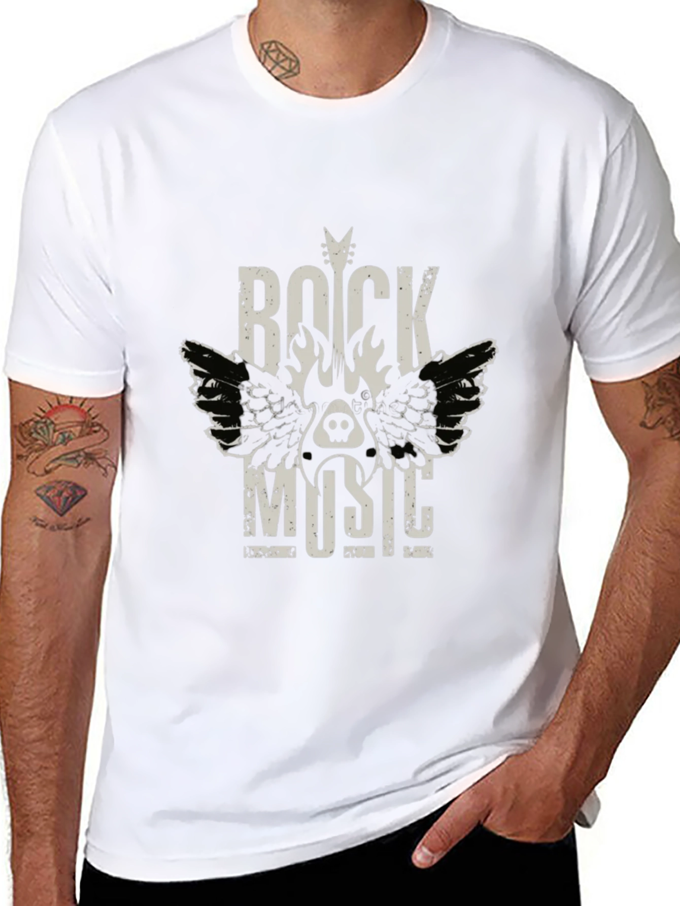 Rock Music Graphic Tee - Mens Black T-Shirt